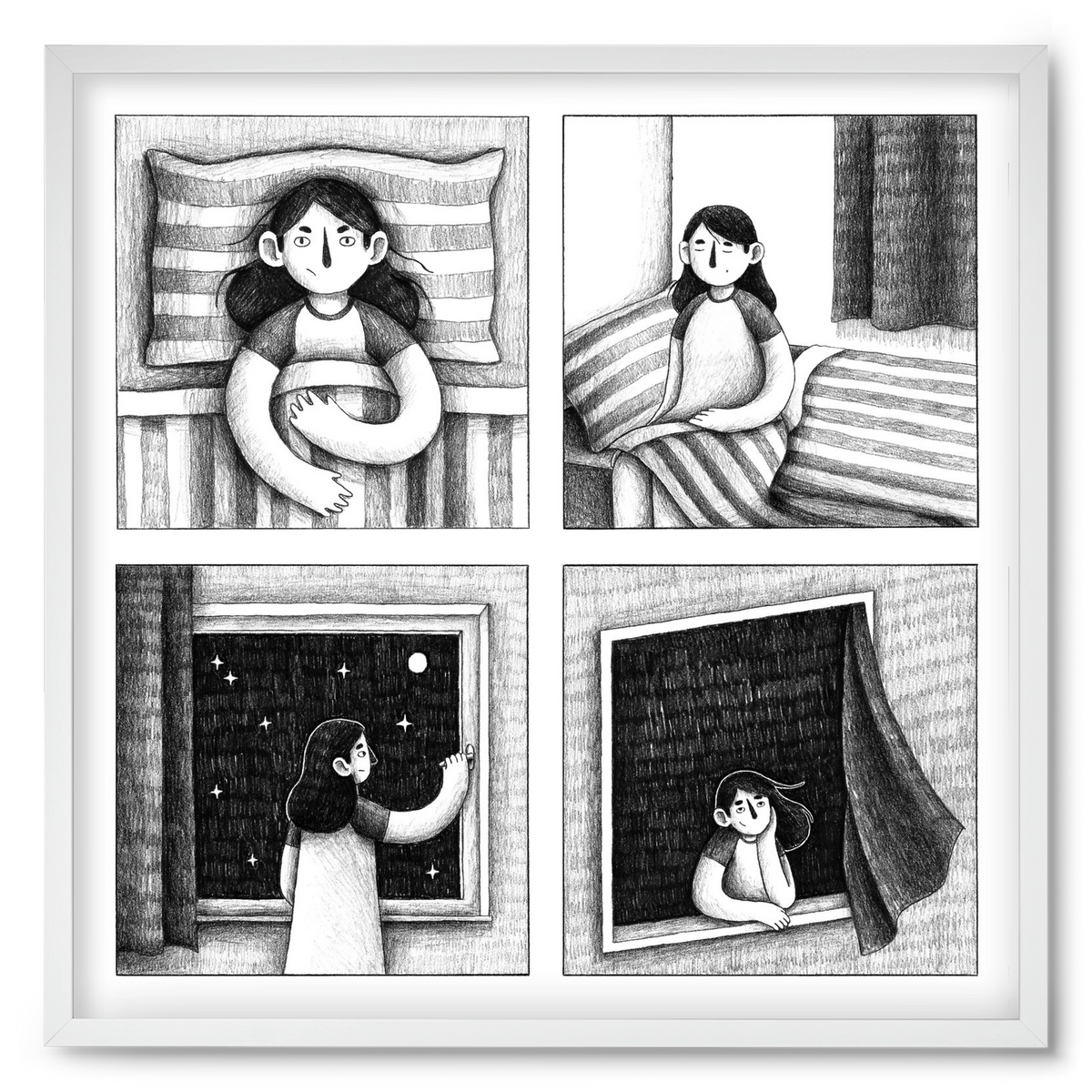 Nyugalom, 50x50 cm (50x50 cm), Fehér keret