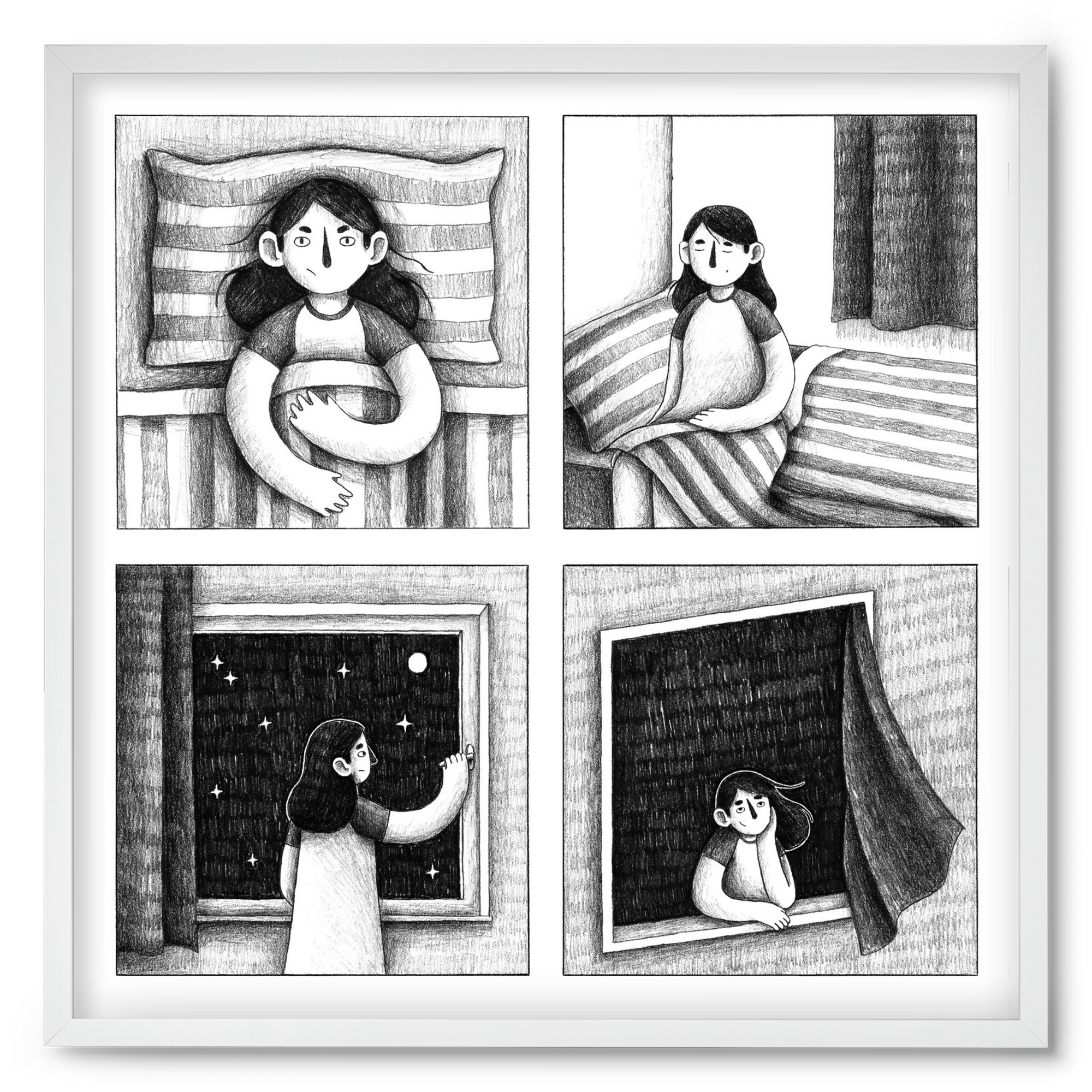 Nyugalom, 50x50 cm (50x50 cm), Fehér keret