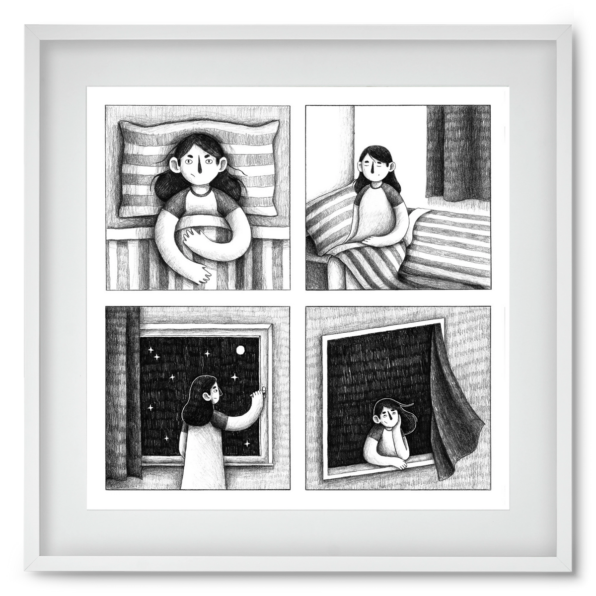 Nyugalom, 50x50 cm (40x40 cm), Fehér keret, paszpartuval