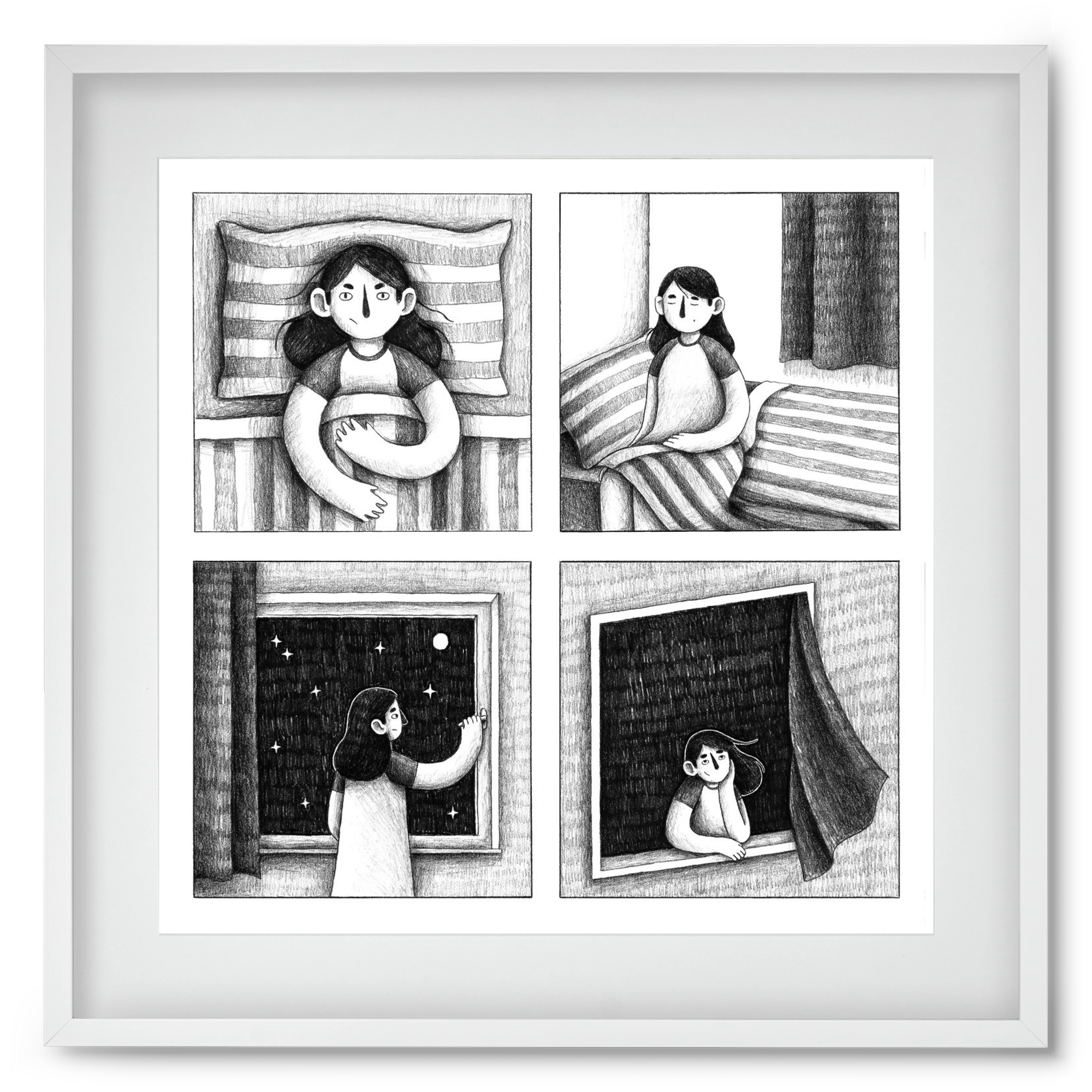 Nyugalom, 50x50 cm (40x40 cm), Fehér keret, paszpartuval