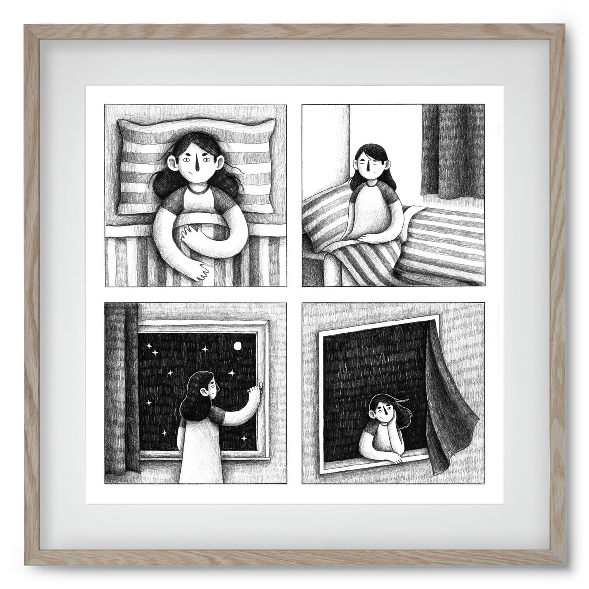 Nyugalom, 50x50 cm (40x40 cm), Tölgy keret, paszpartuval