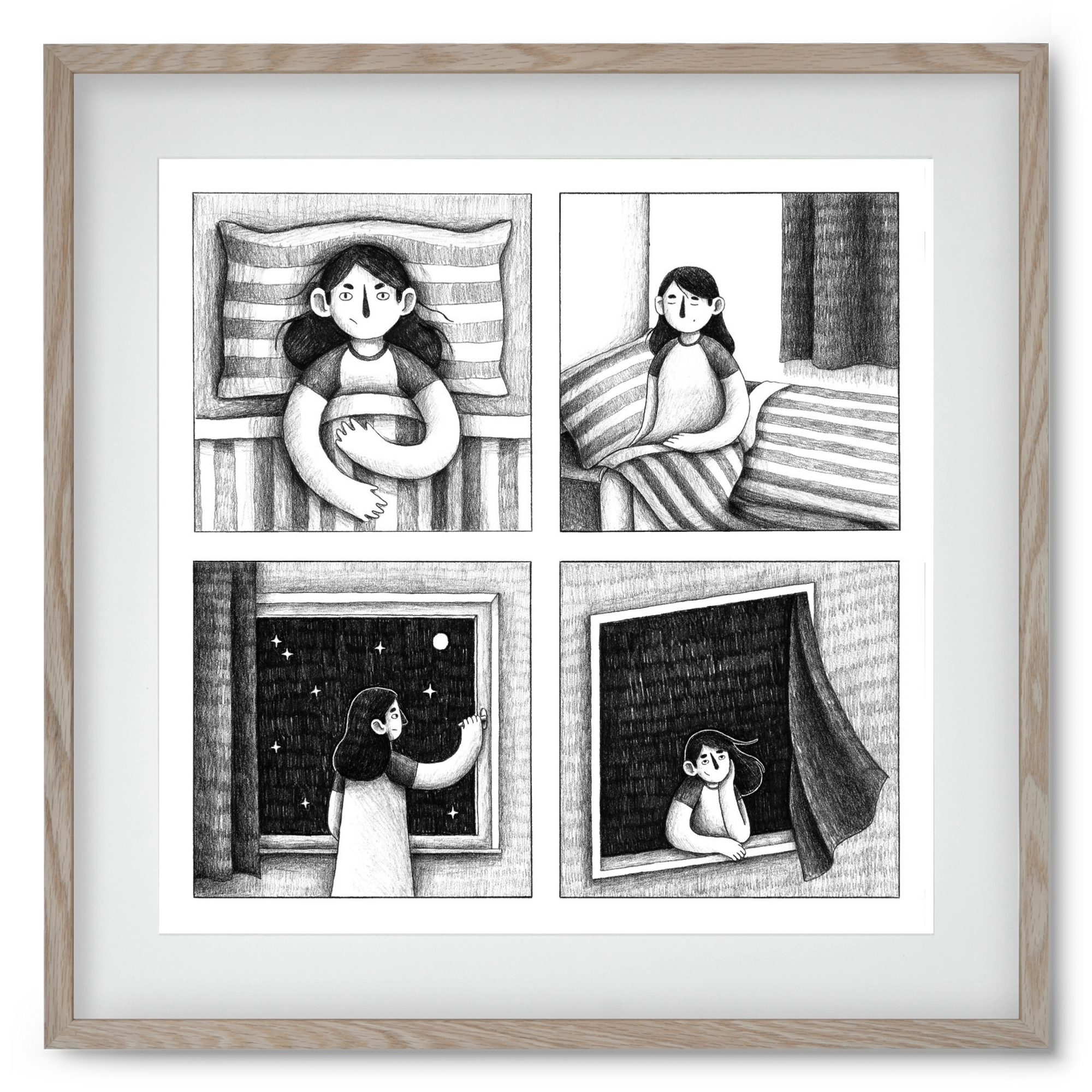 Nyugalom, 50x50 cm (40x40 cm), Tölgy keret, paszpartuval