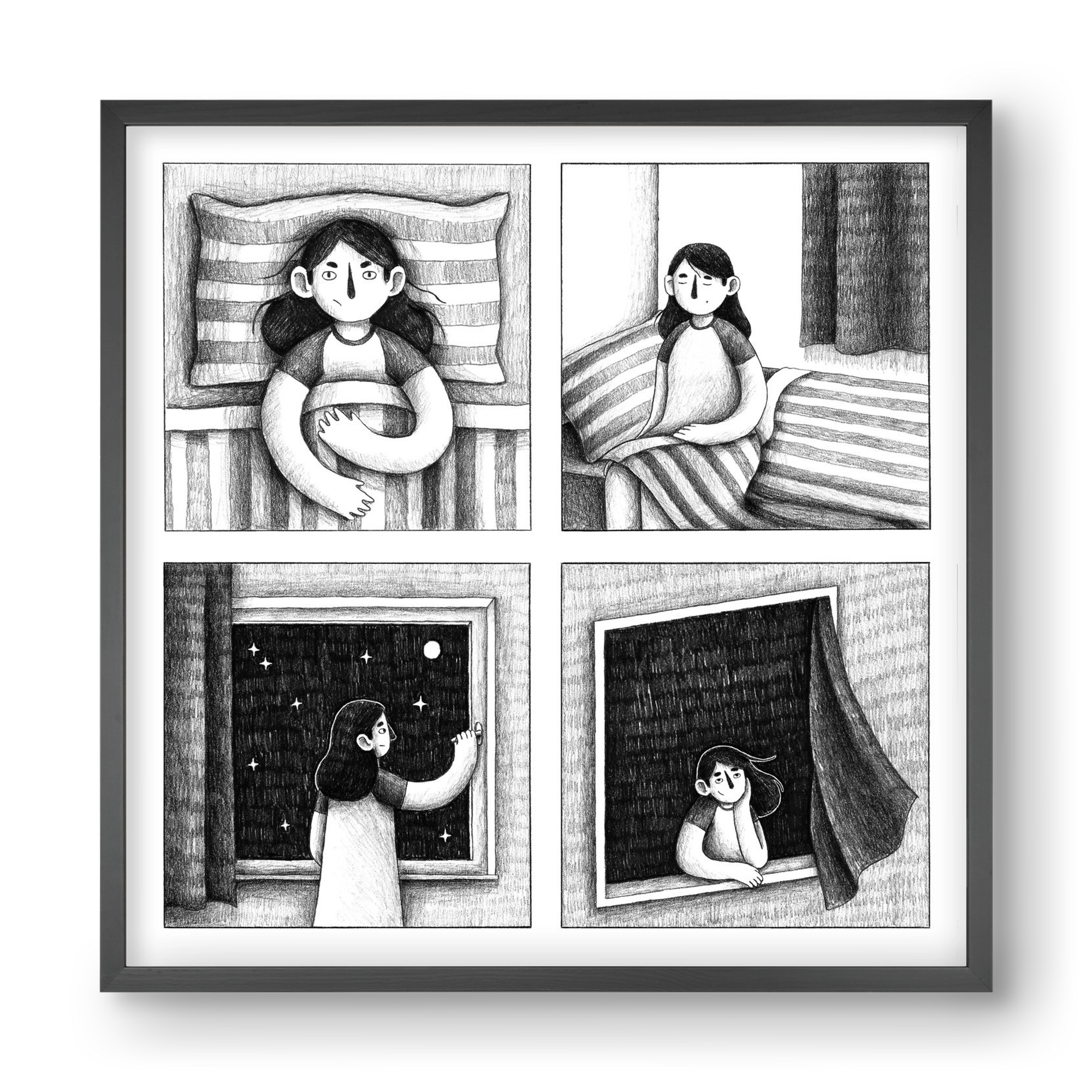 Nyugalom, 40x40 cm (40x40 cm), Fekete keret