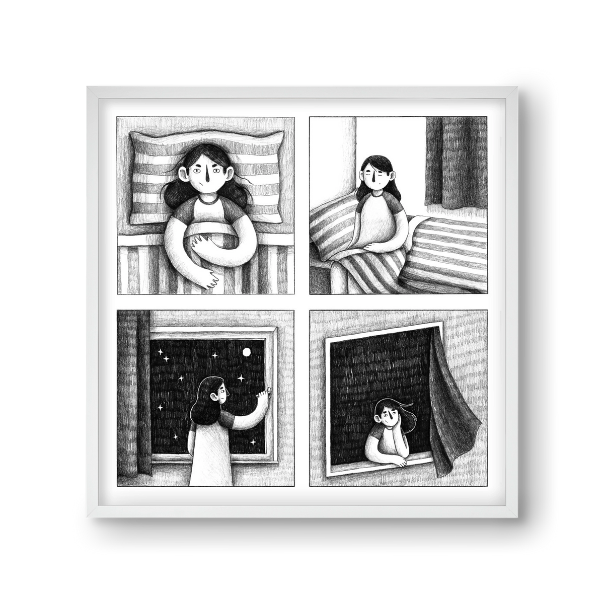 Nyugalom, 30x30 cm (30x30 cm), Fehér keret