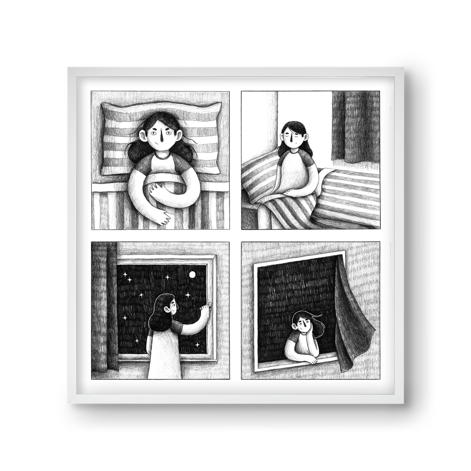 Nyugalom, 30x30 cm (30x30 cm), Fehér keret