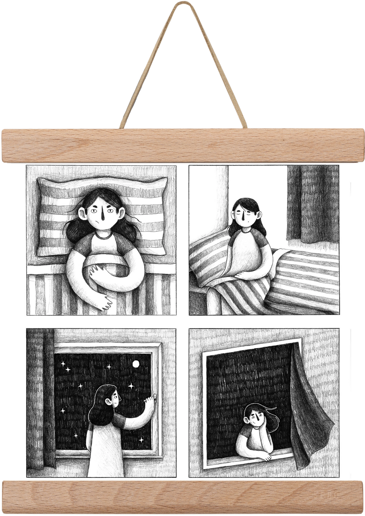 Nyugalom, 20x20 cm (20x20 cm), Tölgy akasztó