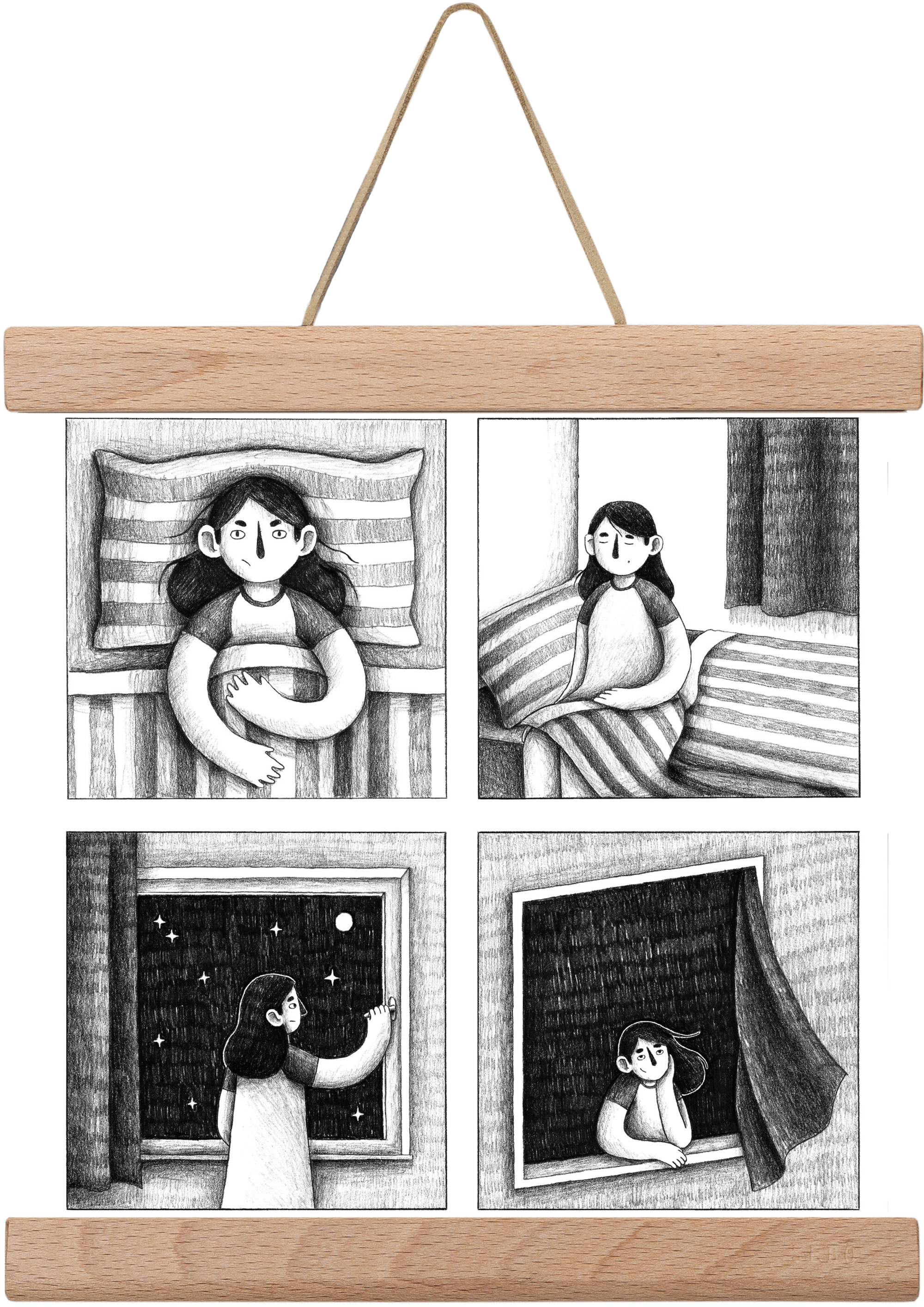 Nyugalom, 20x20 cm (20x20 cm), Tölgy akasztó