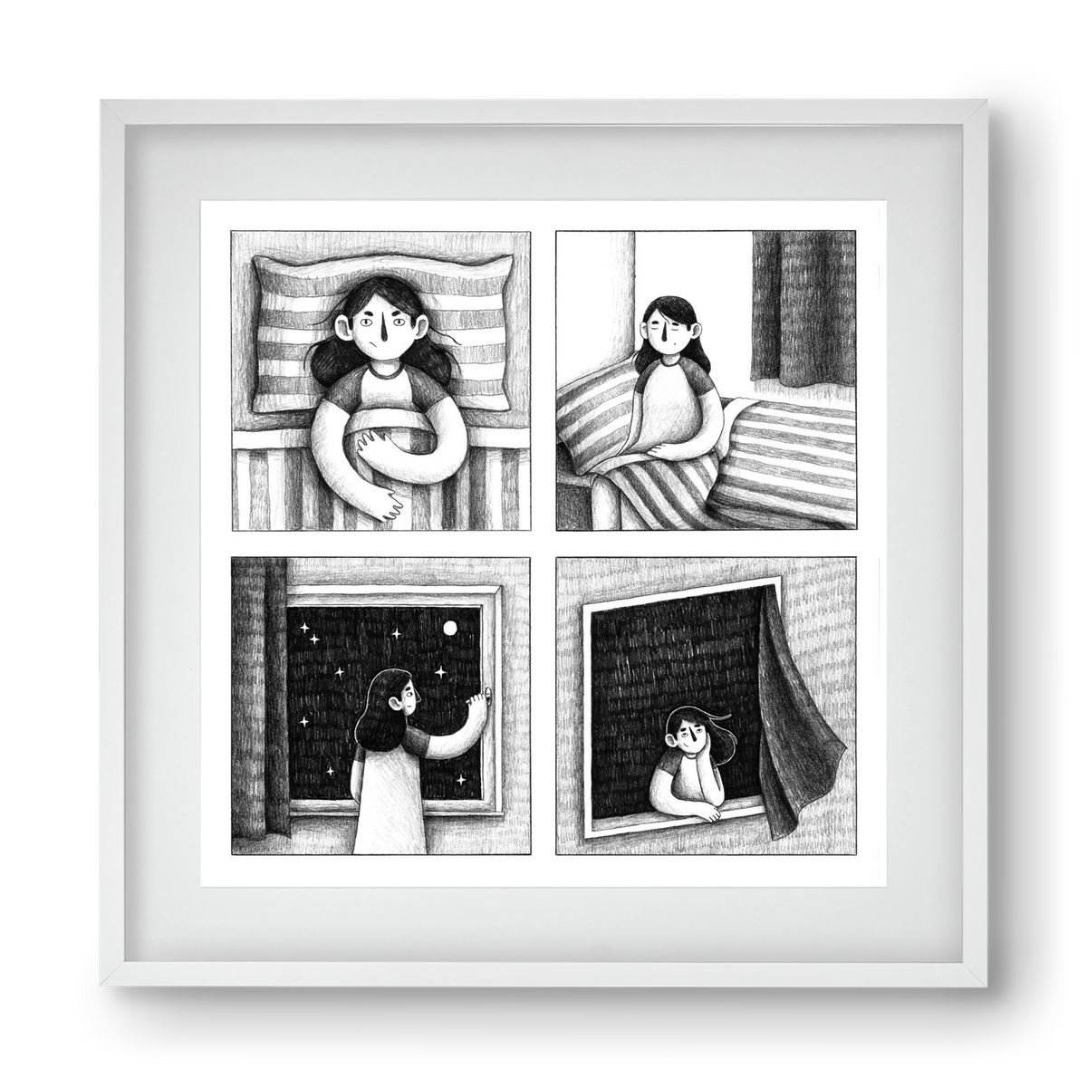 Nyugalom, 40x40 cm (30x30 cm), Fehér keret, paszpartuval