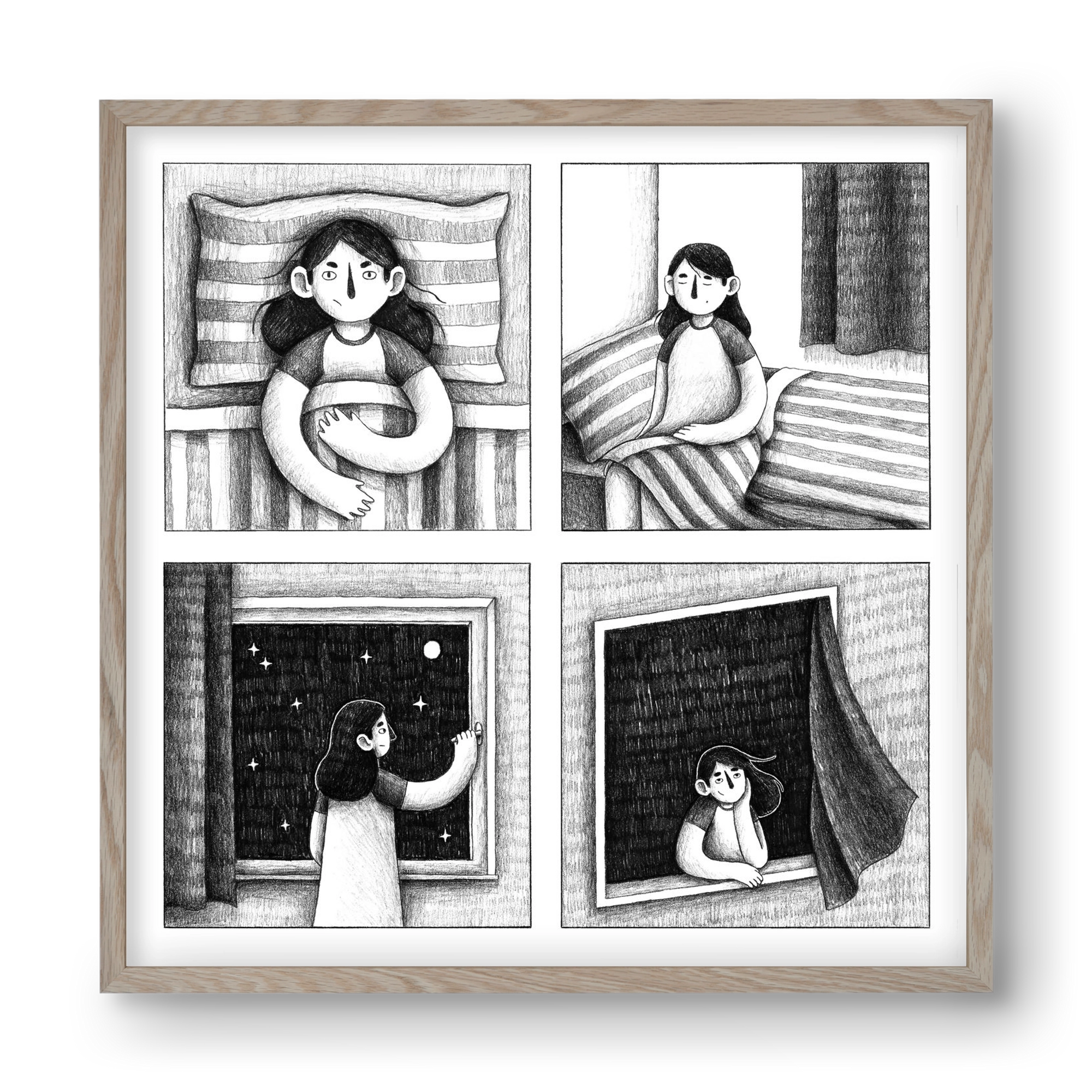 Nyugalom, 40x40 cm (40x40 cm), Tölgy keret