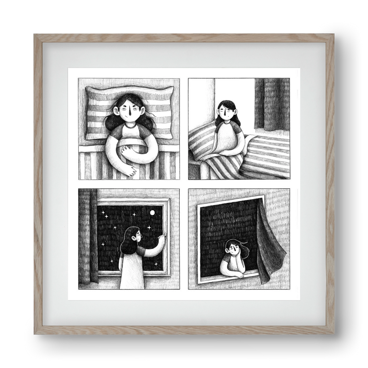 Nyugalom, 40x40 cm (30x30 cm), Tölgy keret, paszpartuval