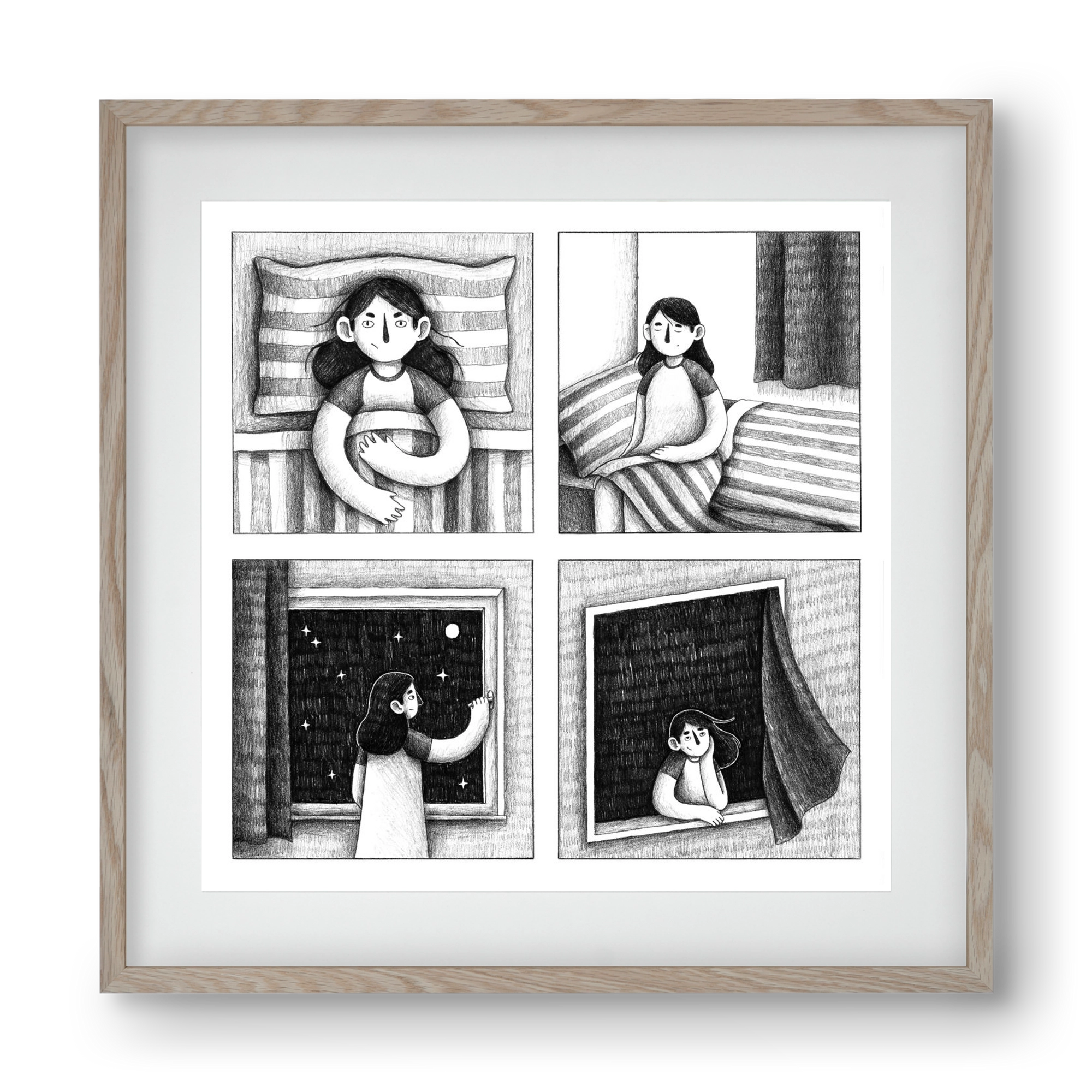 Nyugalom, 40x40 cm (30x30 cm), Tölgy keret, paszpartuval