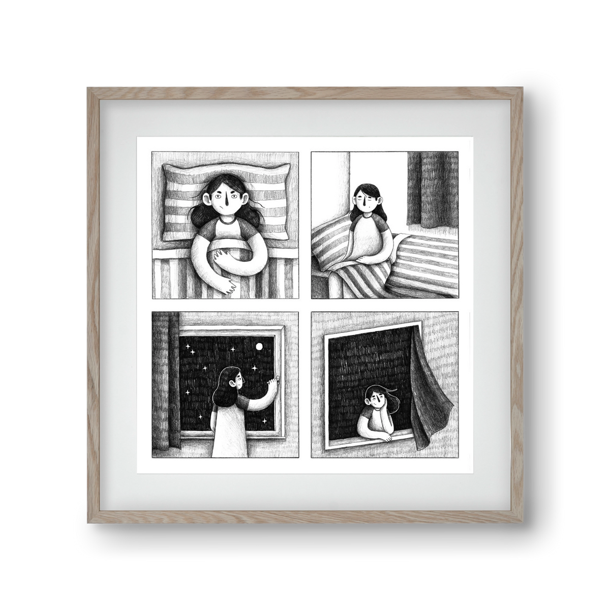 Nyugalom, 30x30 cm (20x20 cm), Tölgy keret, paszpartuval