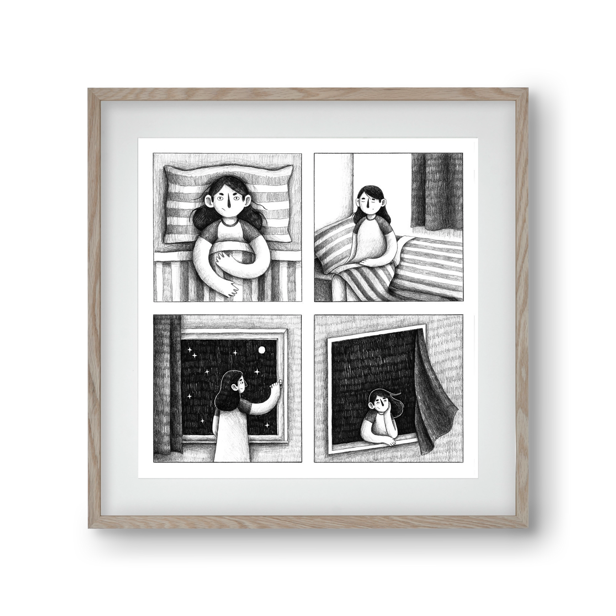 Nyugalom, 30x30 cm (20x20 cm), Tölgy keret, paszpartuval