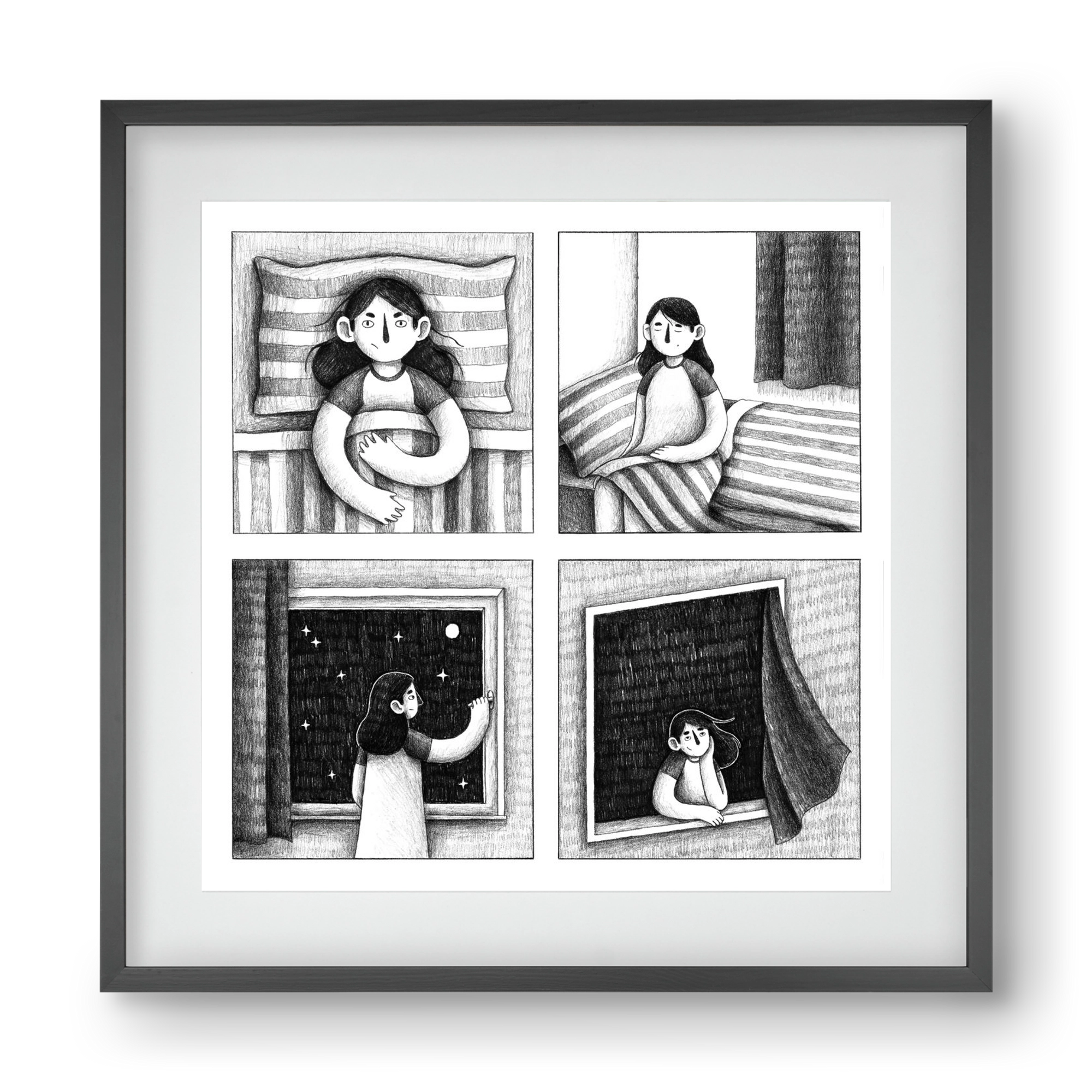 Nyugalom, 40x40 cm (30x30 cm), Fekete keret, paszpartuval