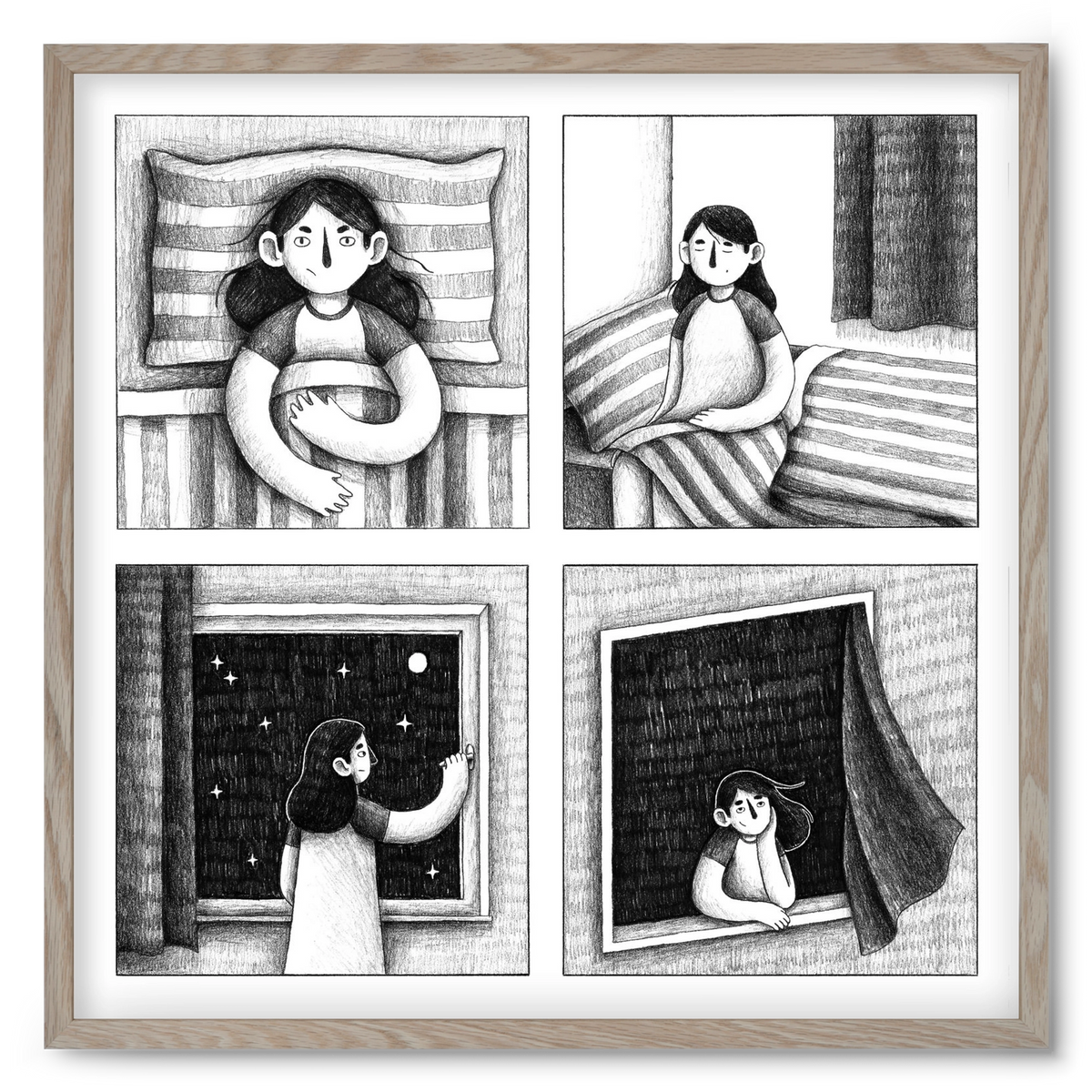 Nyugalom, 50x50 cm (50x50 cm), Tölgy keret