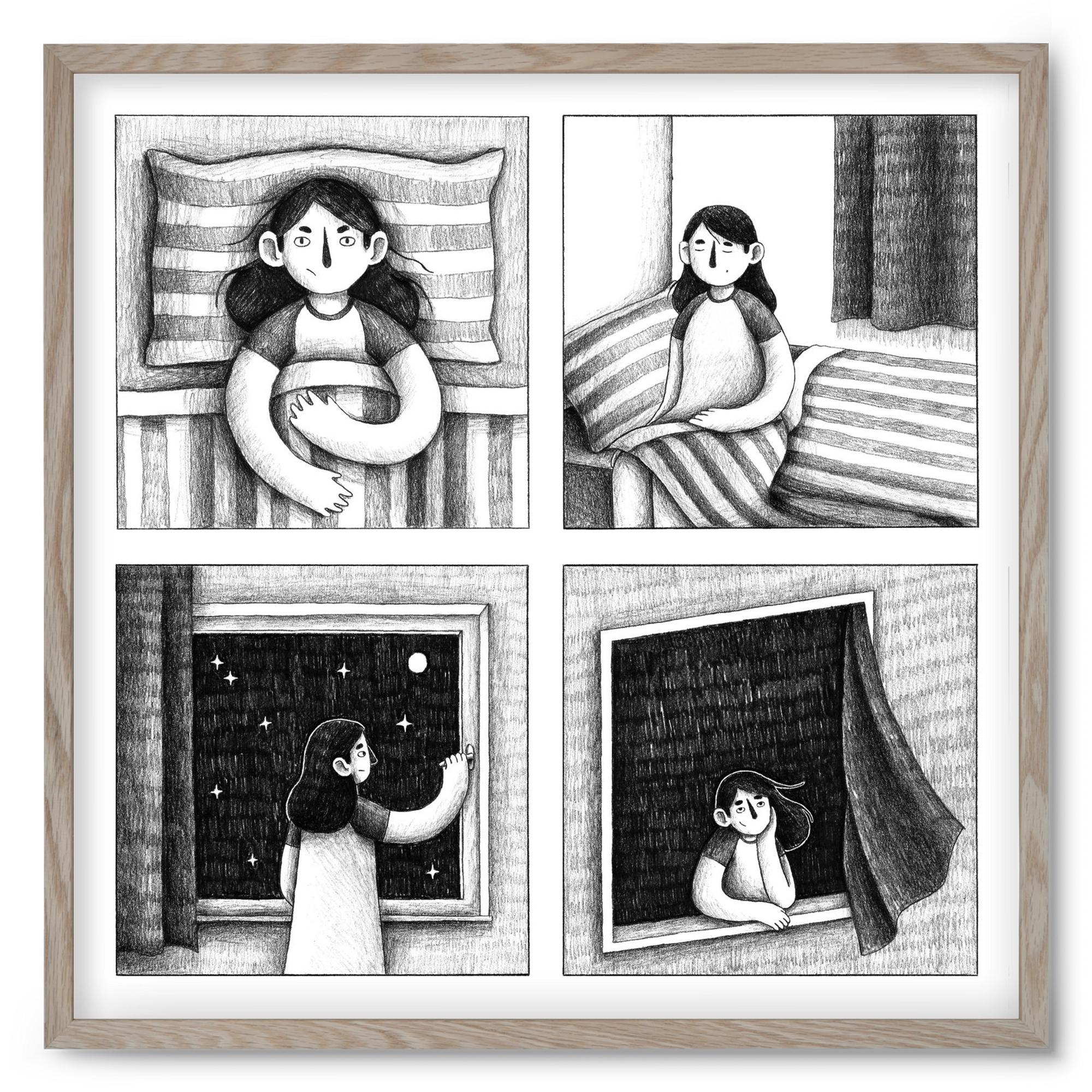 Nyugalom, 50x50 cm (50x50 cm), Tölgy keret