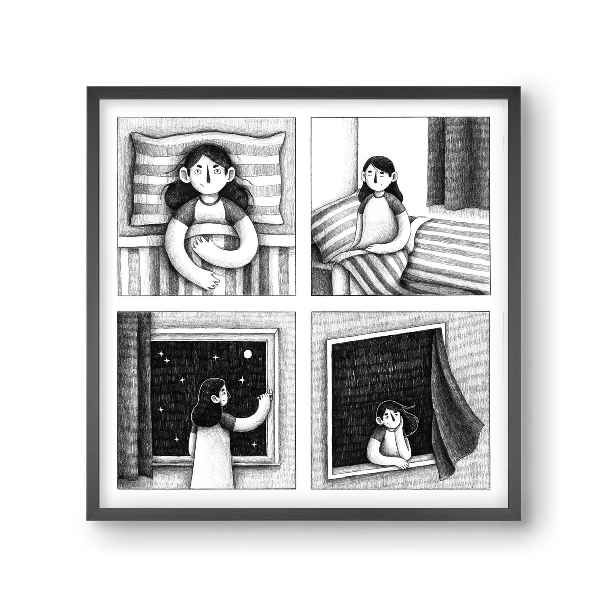 Nyugalom, 30x30 cm (30x30 cm), Fekete keret