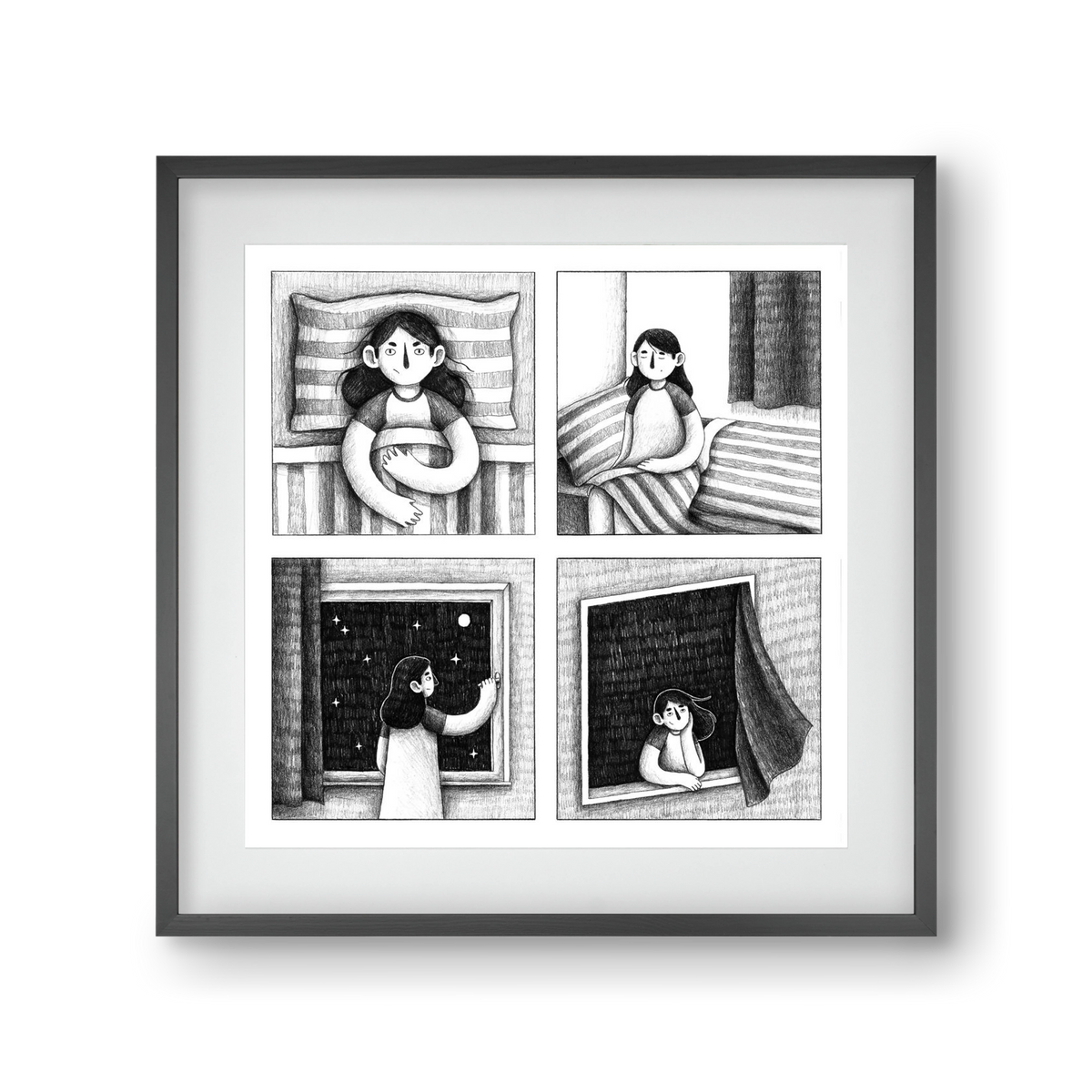 Nyugalom, 30x30 cm (20x20 cm), Fekete keret, paszpartuval