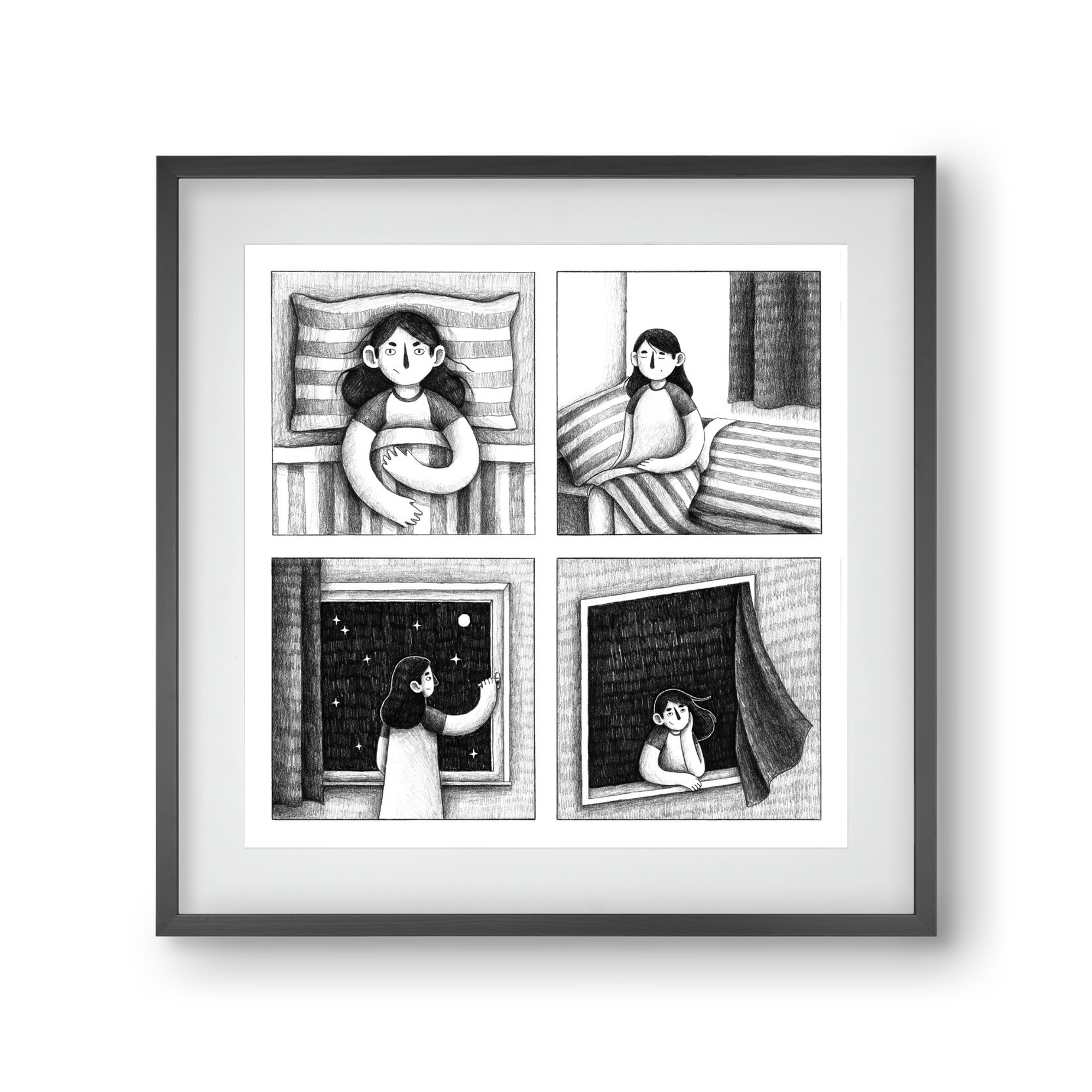 Nyugalom, 30x30 cm (20x20 cm), Fekete keret, paszpartuval