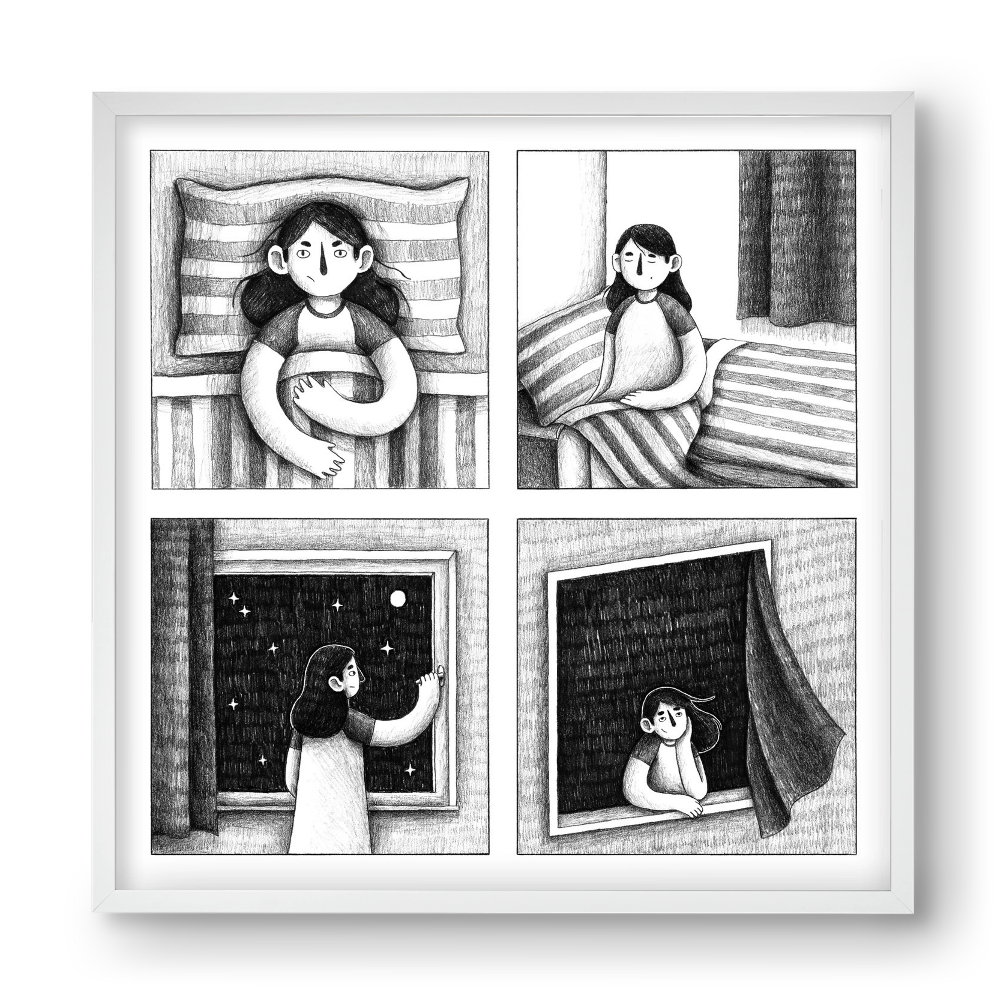 Nyugalom, 40x40 cm (40x40 cm), Fehér keret