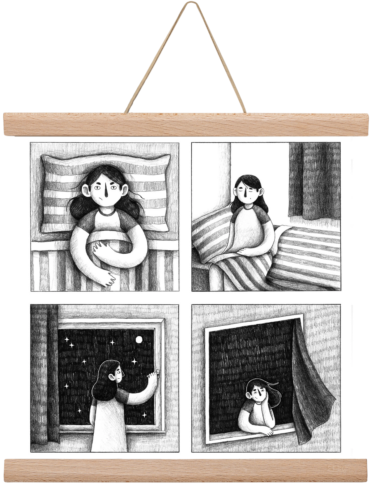 Nyugalom, 30x30 cm (30x30 cm), Tölgy akasztó