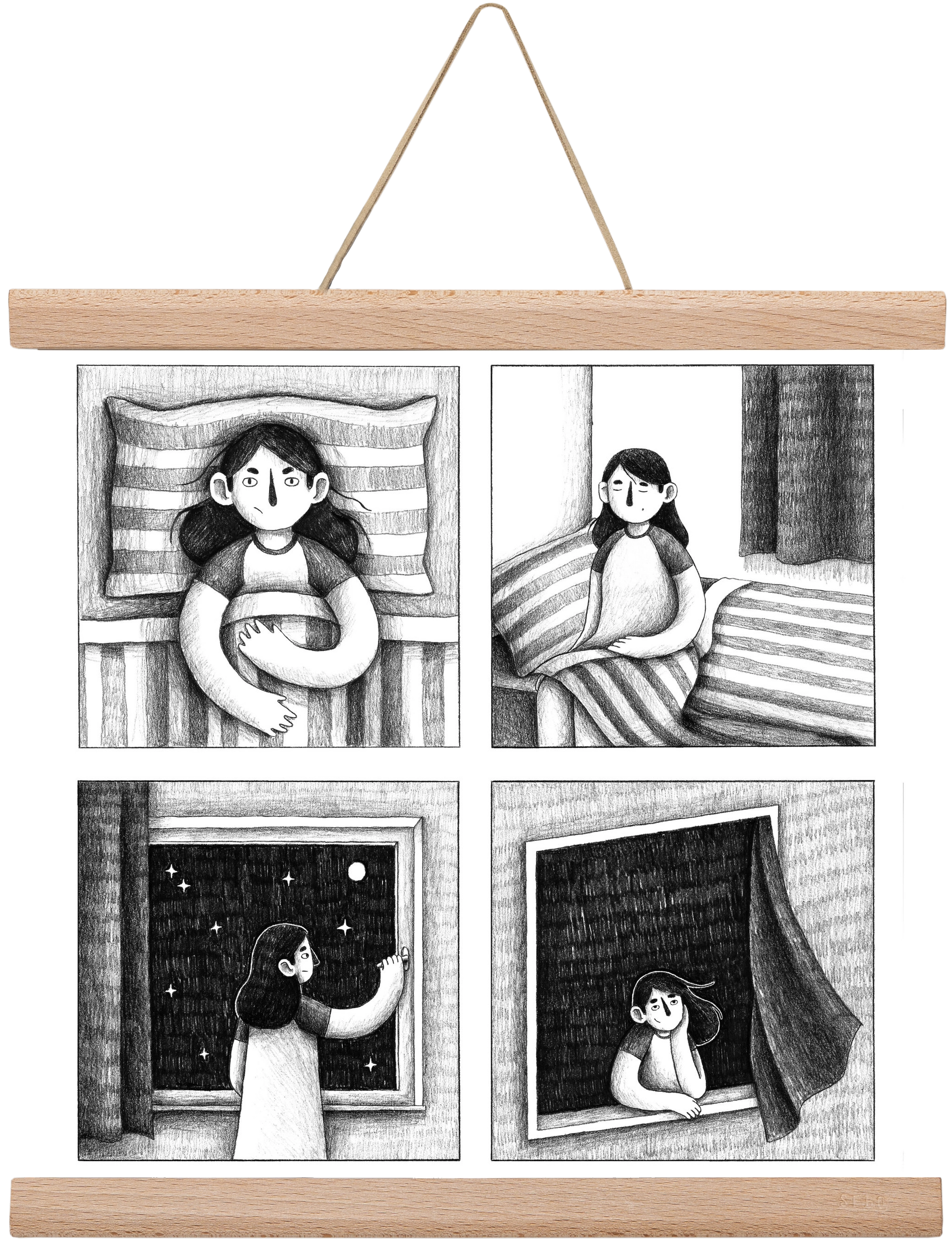 Nyugalom, 30x30 cm (30x30 cm), Tölgy akasztó