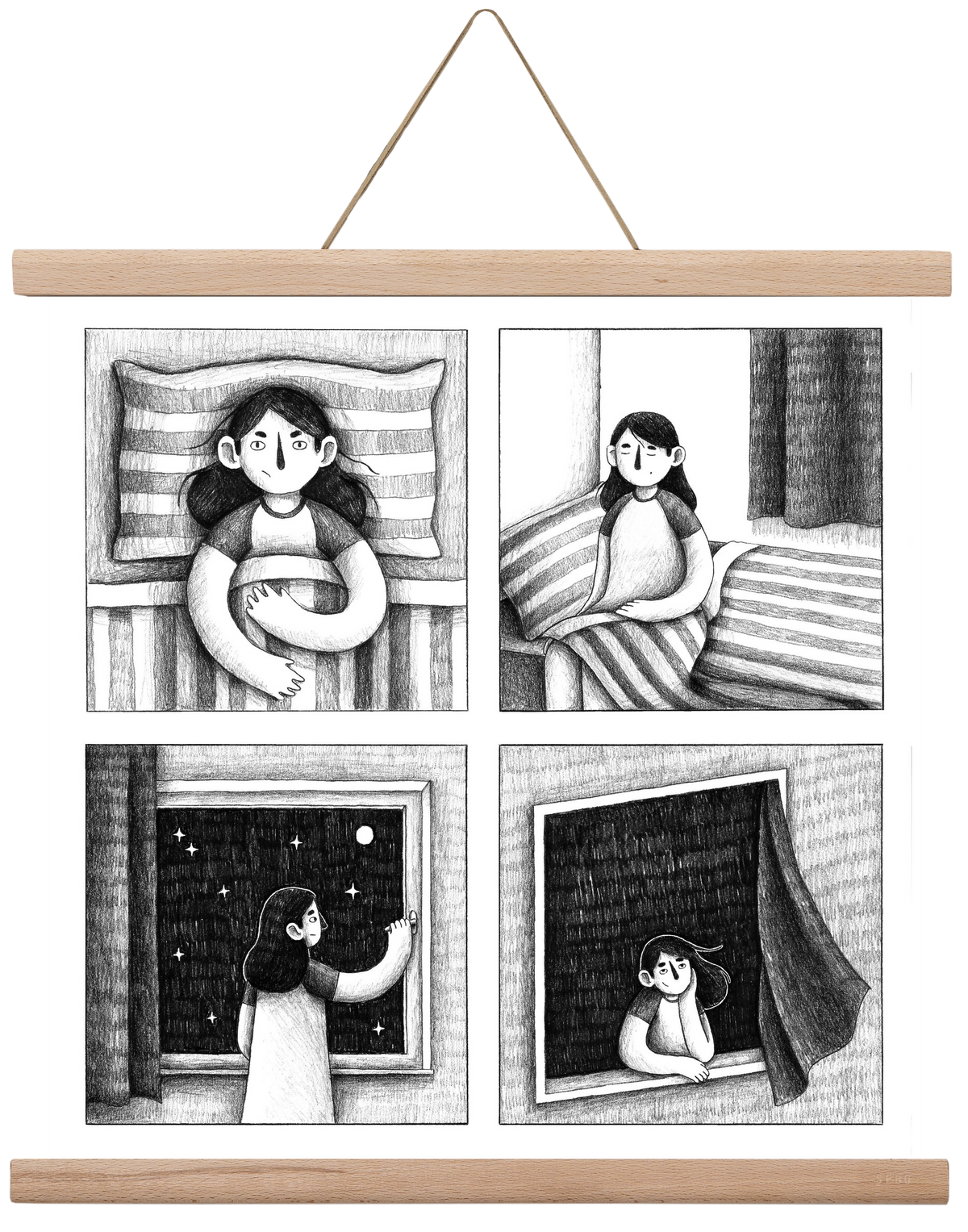 Nyugalom, 40x40 cm (40x40 cm), Tölgy akasztó