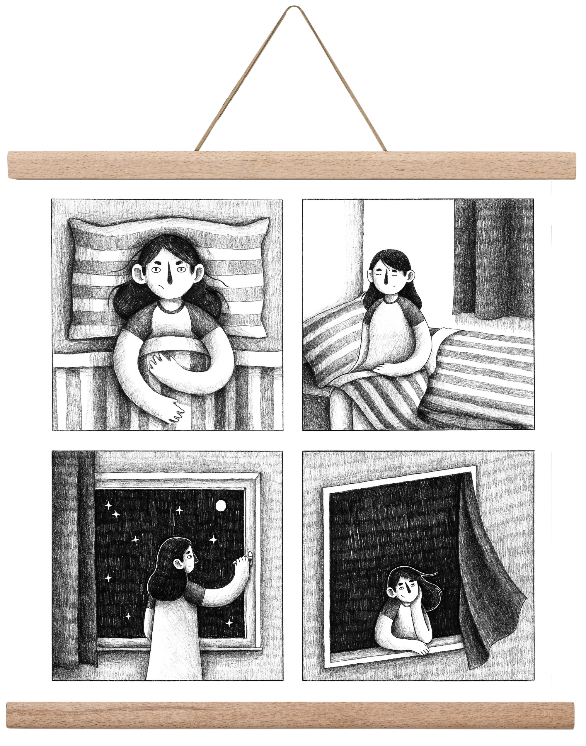 Nyugalom, 40x40 cm (40x40 cm), Tölgy akasztó