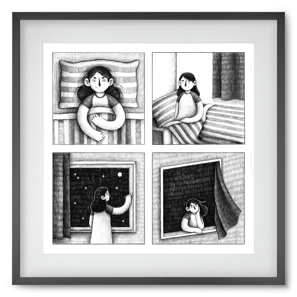 Nyugalom, 50x50 cm (40x40 cm), Fekete keret, paszpartuval