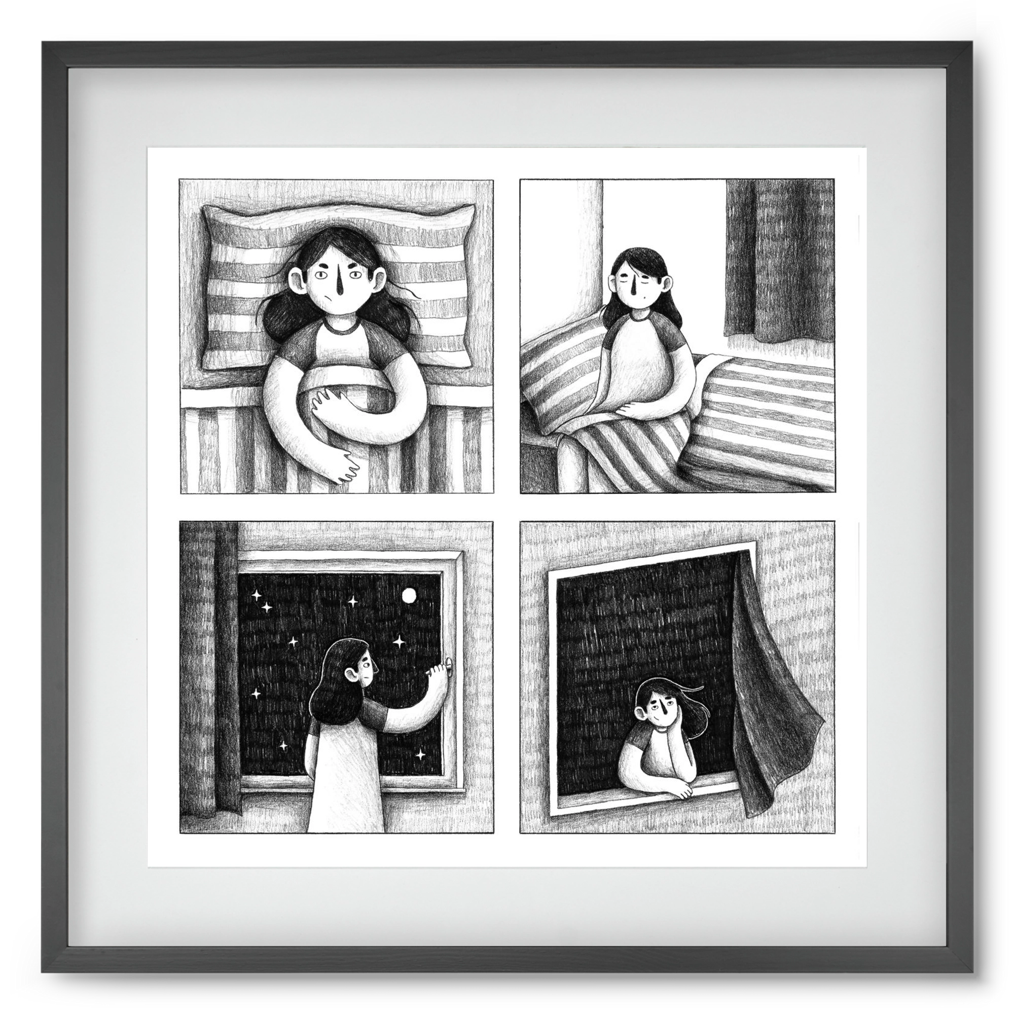 Nyugalom, 50x50 cm (40x40 cm), Fekete keret, paszpartuval