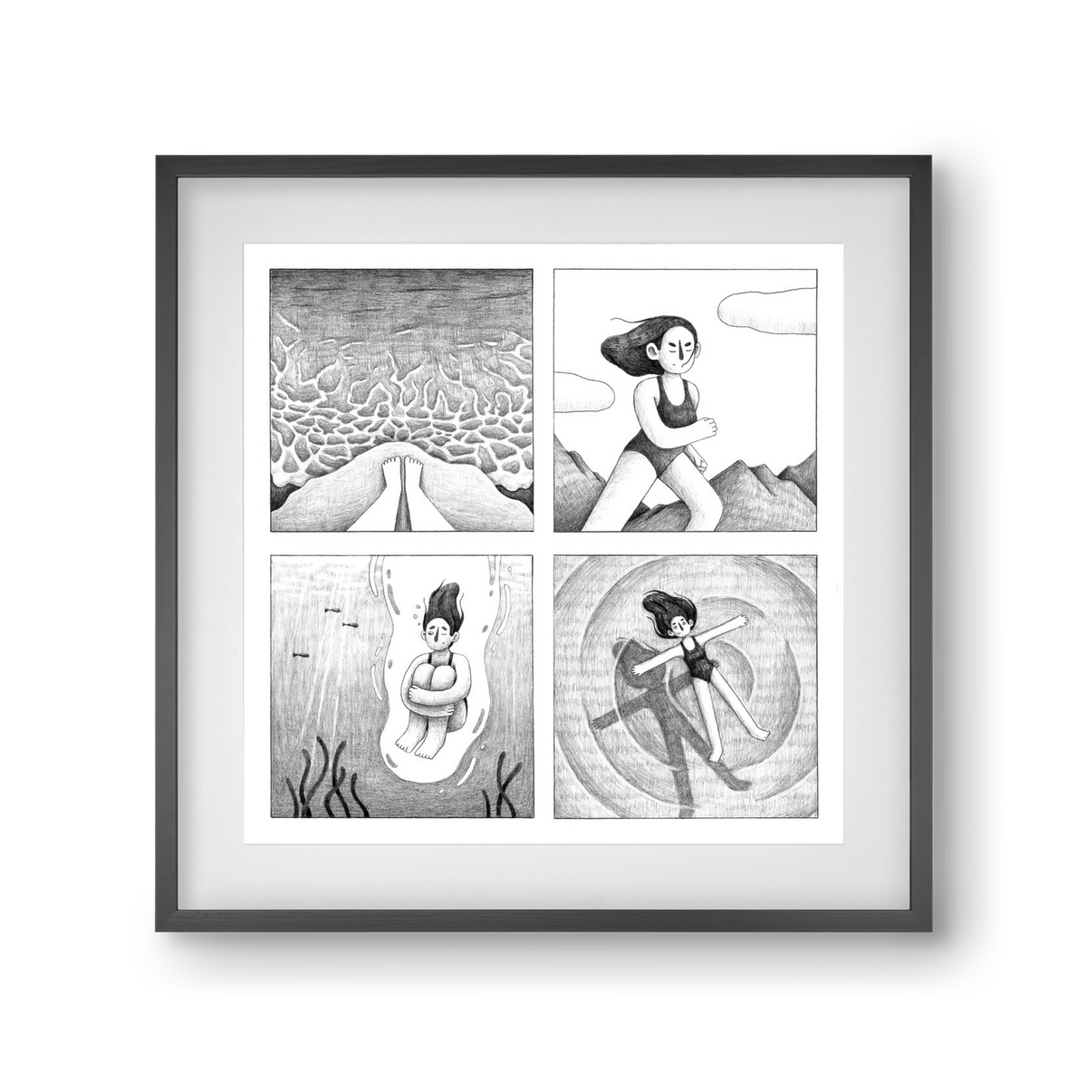 Komfortzóna, 30x30 cm (20x20 cm), Fekete keret, paszpartuval