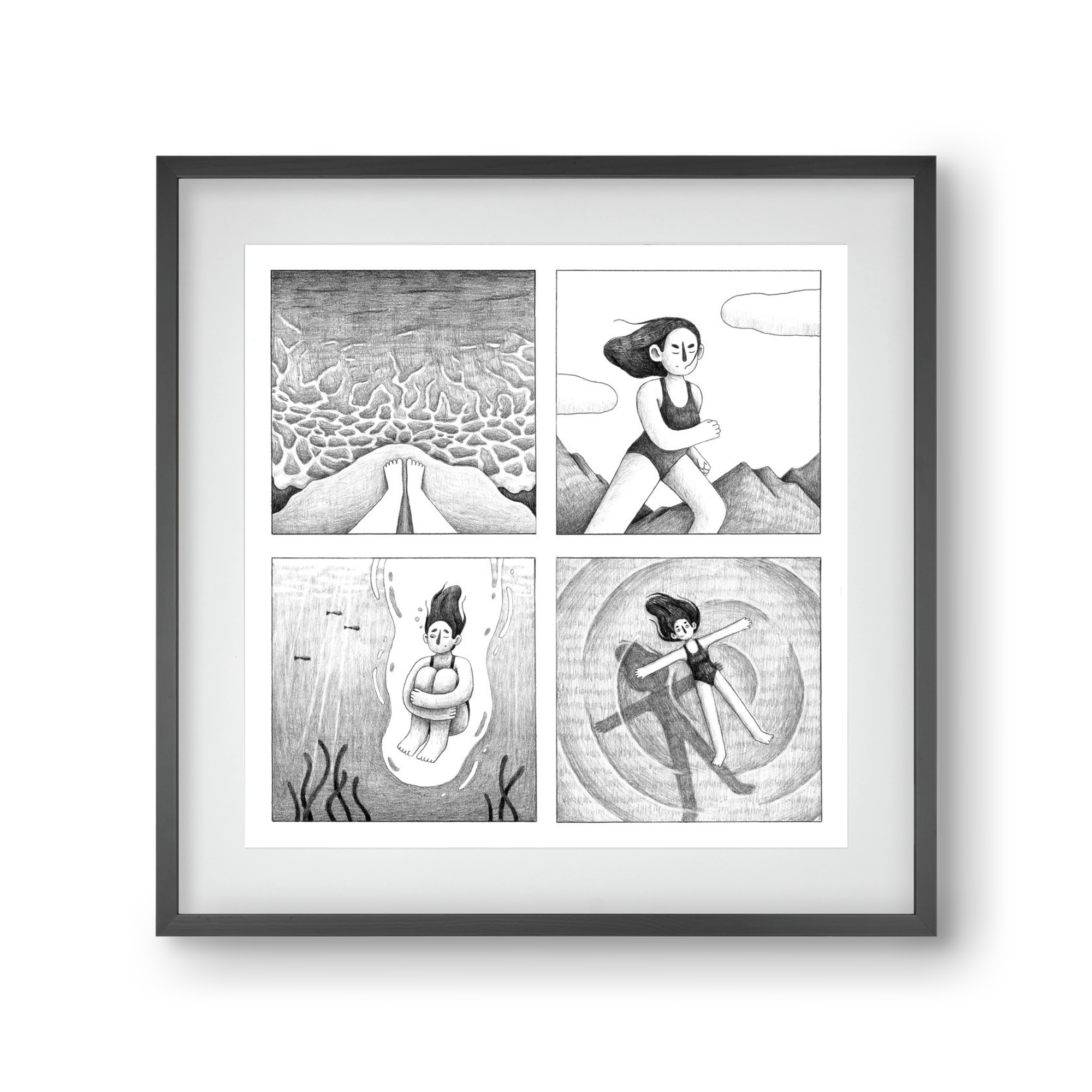 Komfortzóna, 30x30 cm (20x20 cm), Fekete keret, paszpartuval