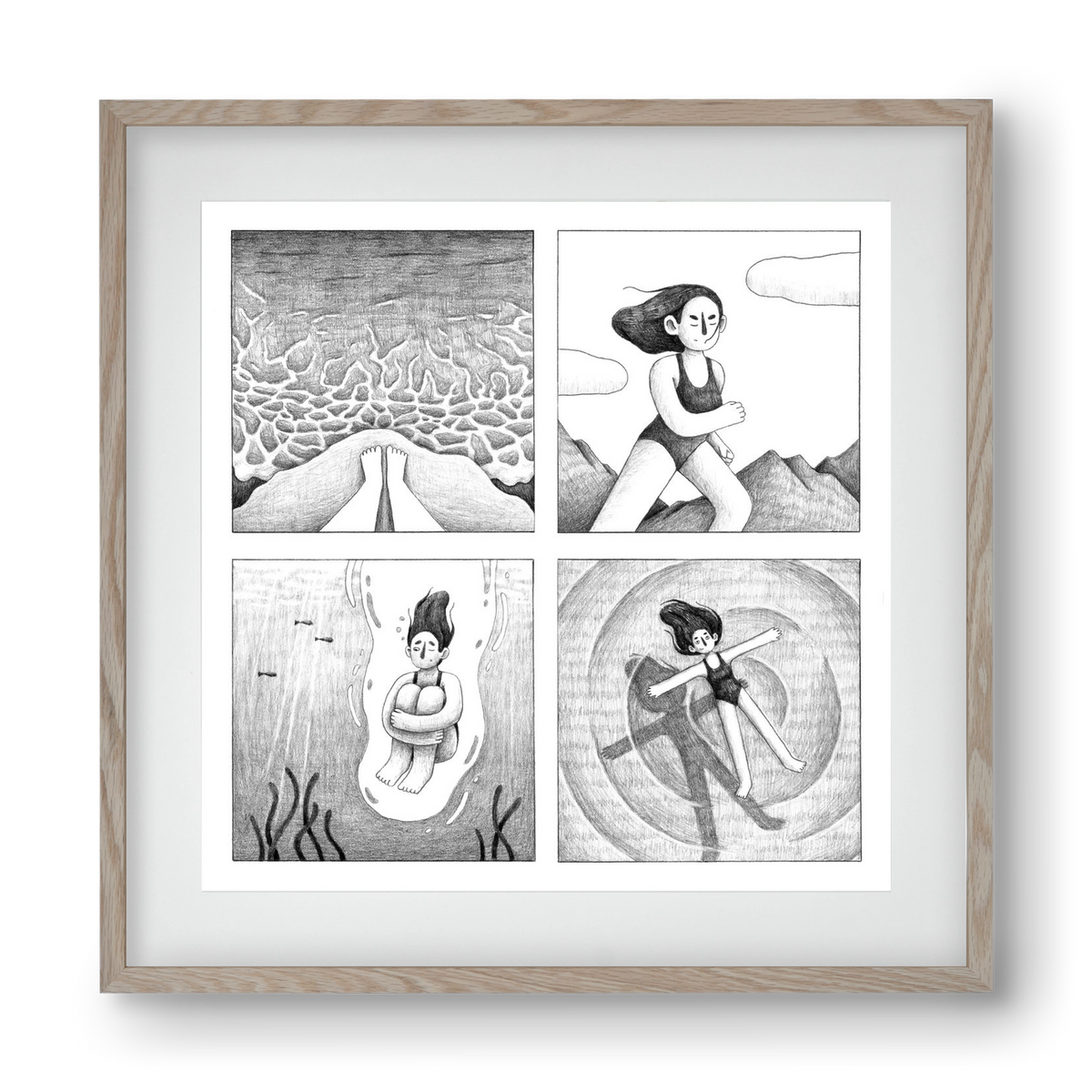 Komfortzóna, 40x40 cm (30x30 cm), Tölgy keret, paszpartuval