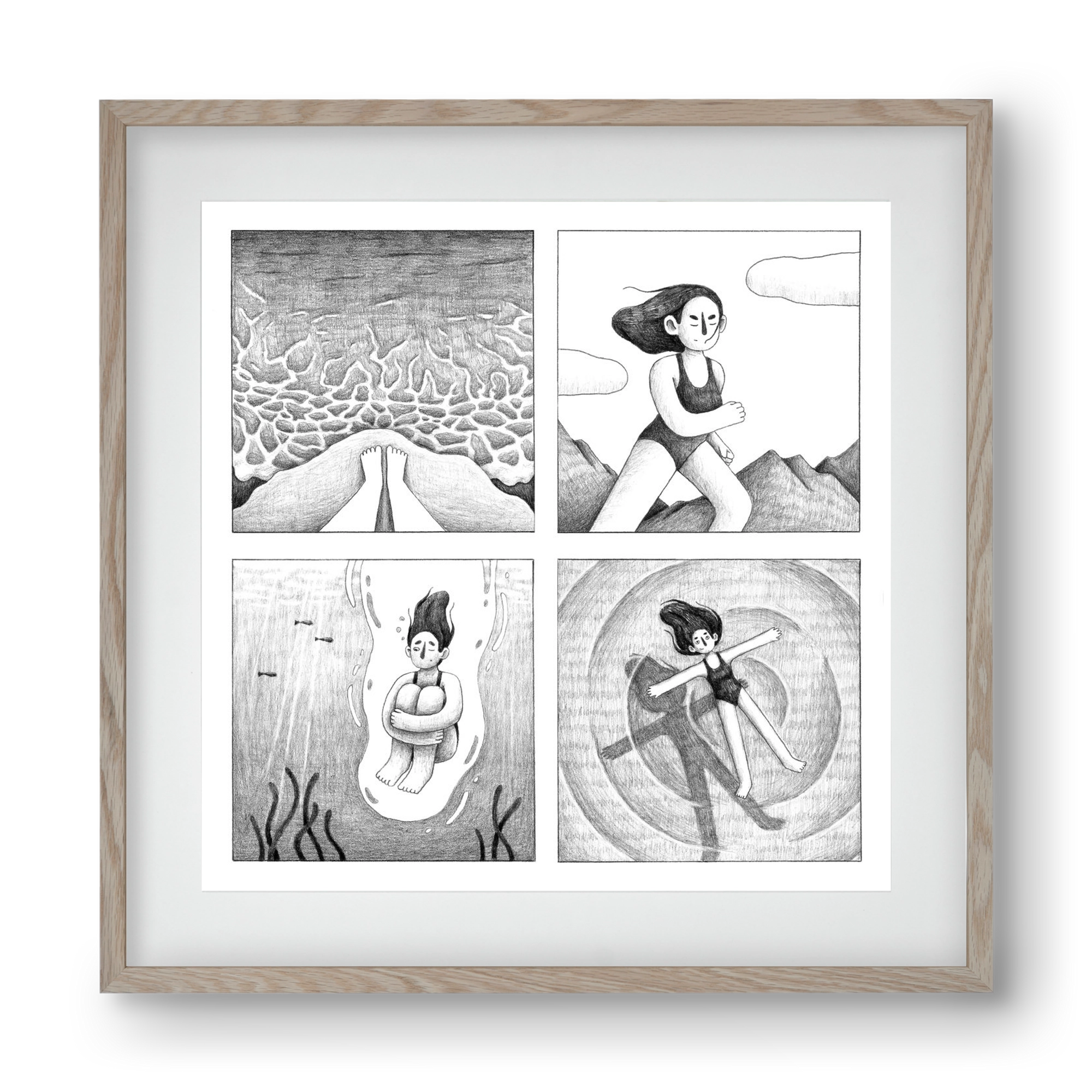 Komfortzóna, 40x40 cm (30x30 cm), Tölgy keret, paszpartuval