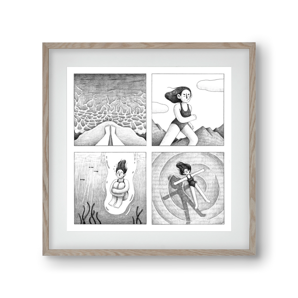 Komfortzóna, 30x30 cm (20x20 cm), Tölgy keret, paszpartuval