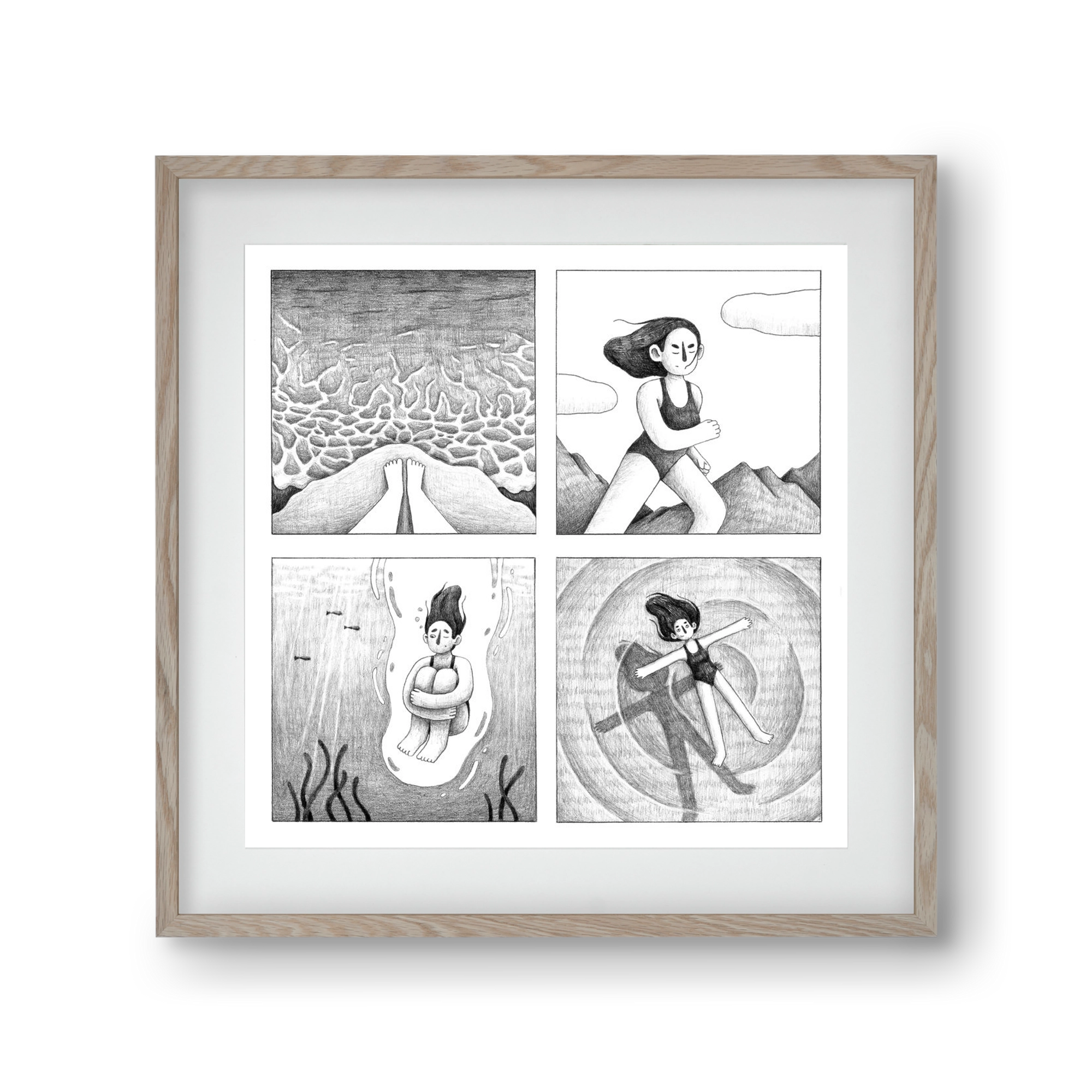 Komfortzóna, 30x30 cm (20x20 cm), Tölgy keret, paszpartuval