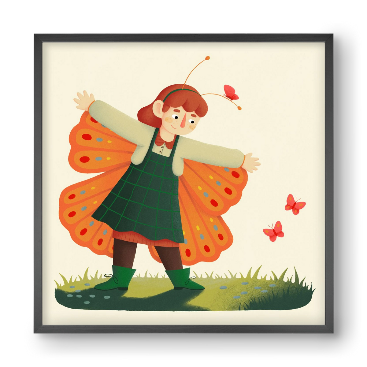 Pillangó, 40x40 cm (40x40 cm), Fekete keret