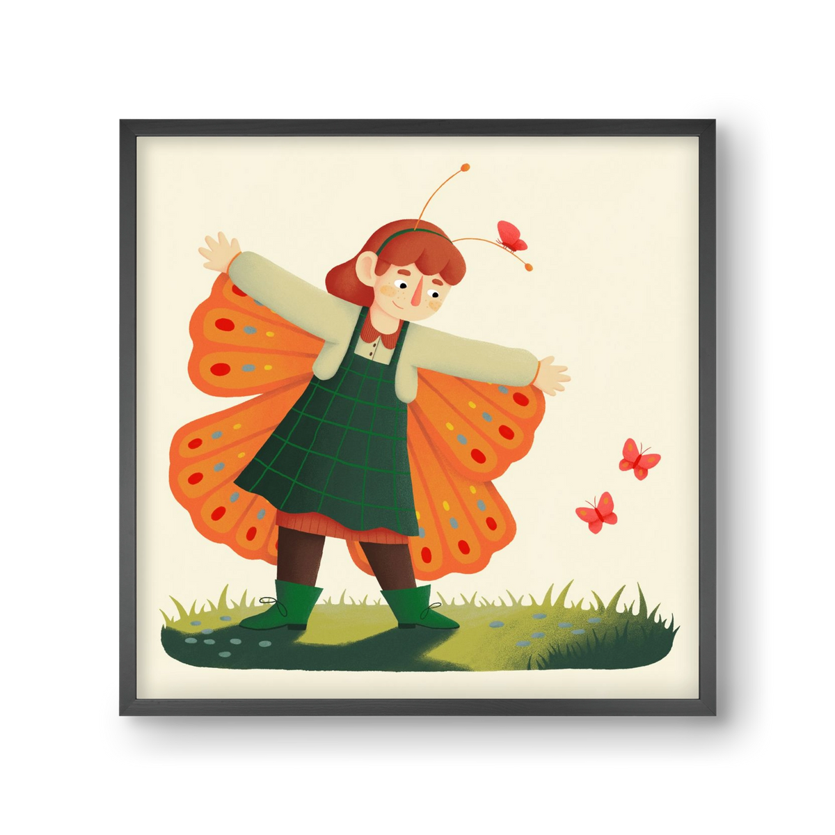 Pillangó, 30x30 cm (30x30 cm), Fekete keret