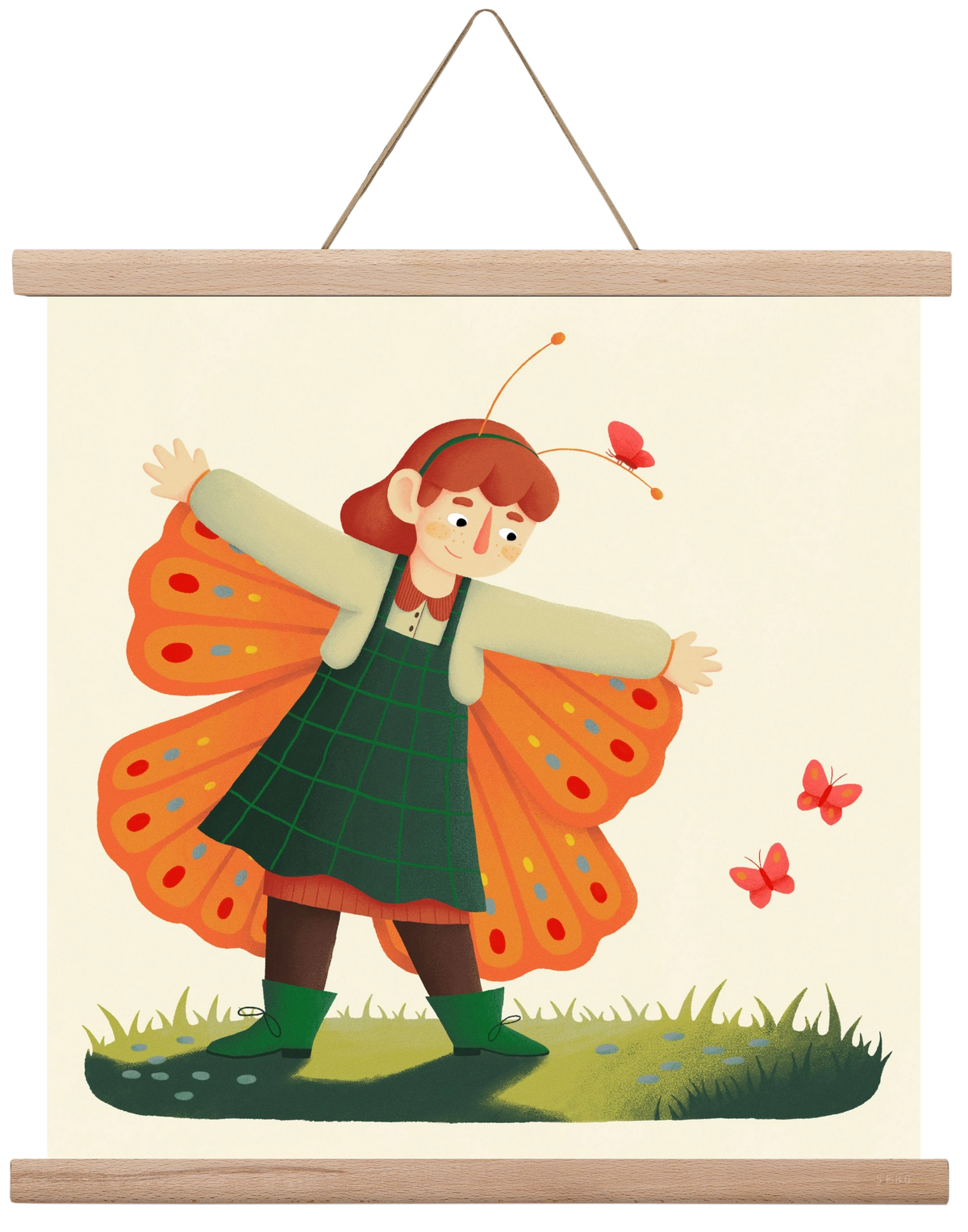 Pillangó, 40x40 cm (40x40 cm), Tölgy akasztó