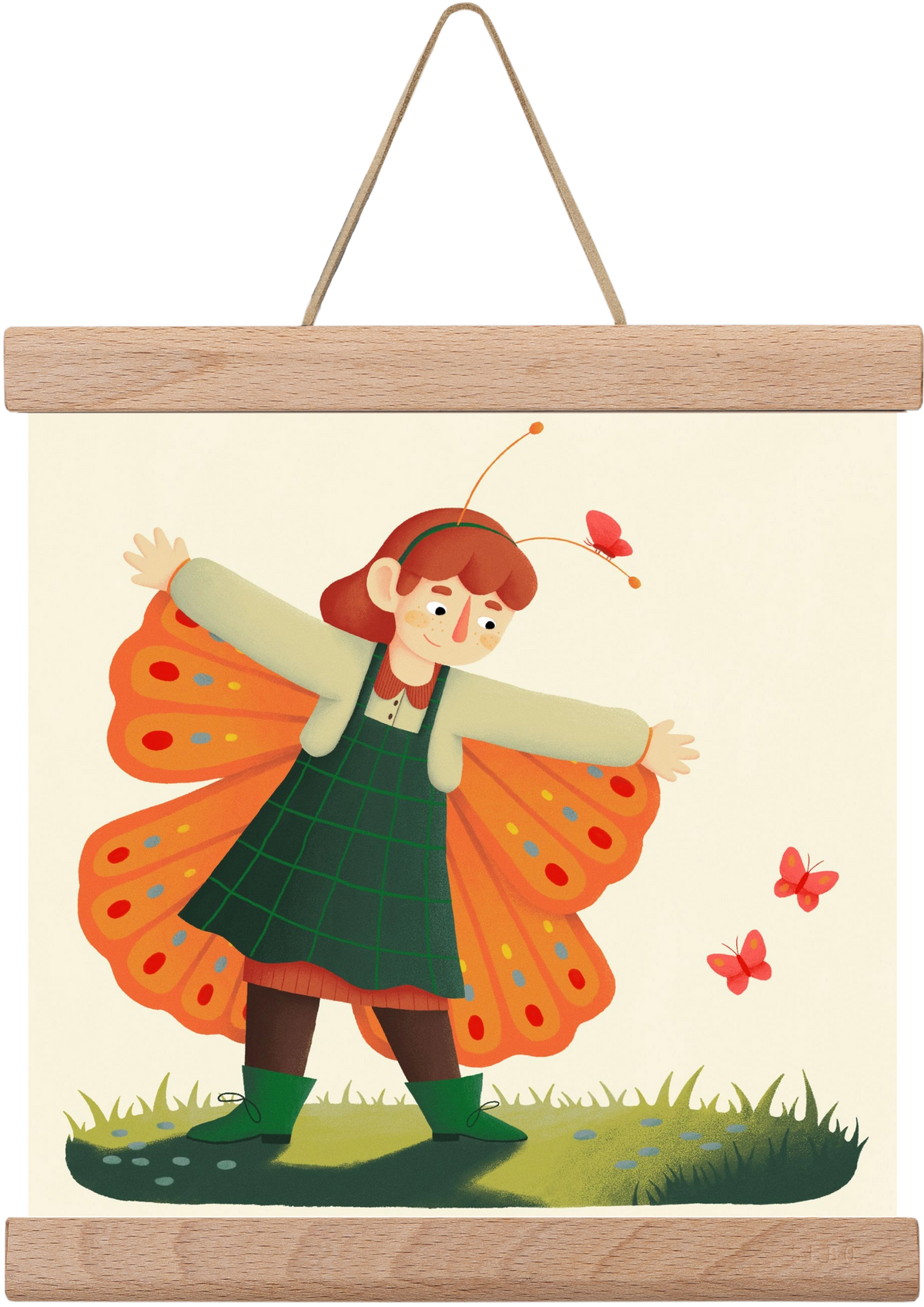 Pillangó, 20x20 cm (20x20 cm), Tölgy akasztó