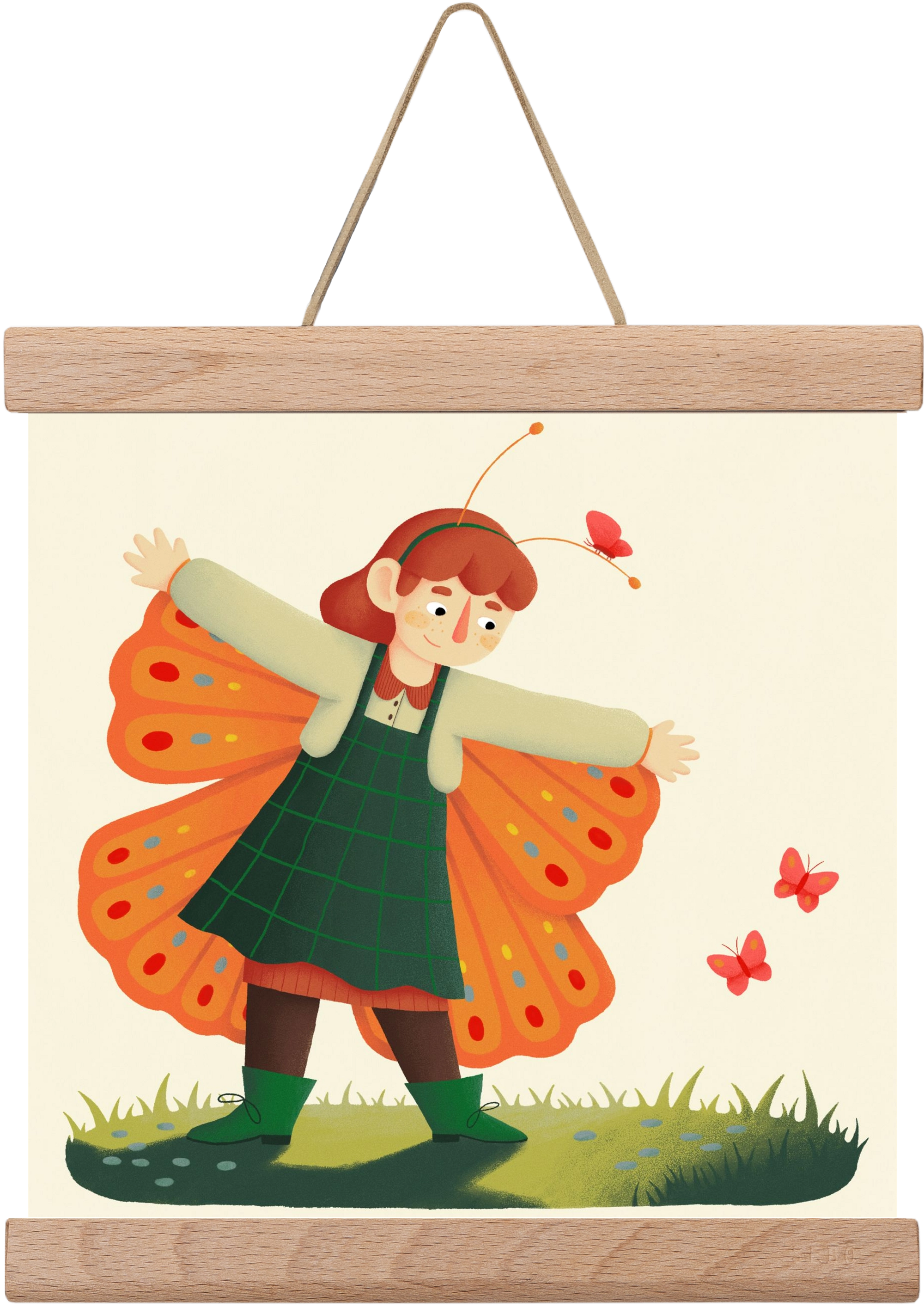 Pillangó, 20x20 cm (20x20 cm), Tölgy akasztó