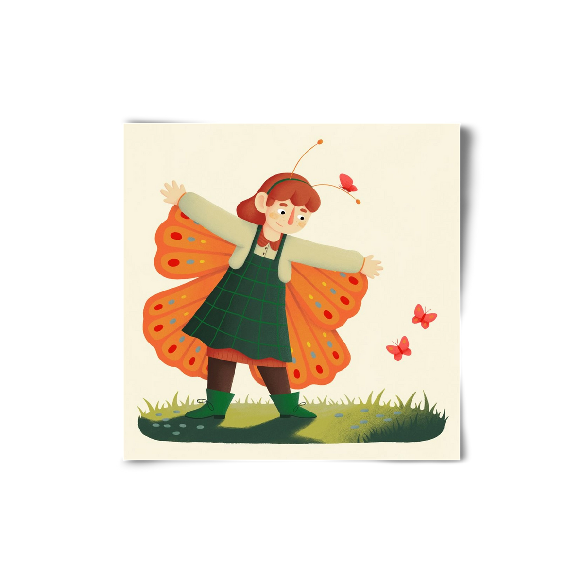 Pillangó, 20x20 cm, Keret nélkül