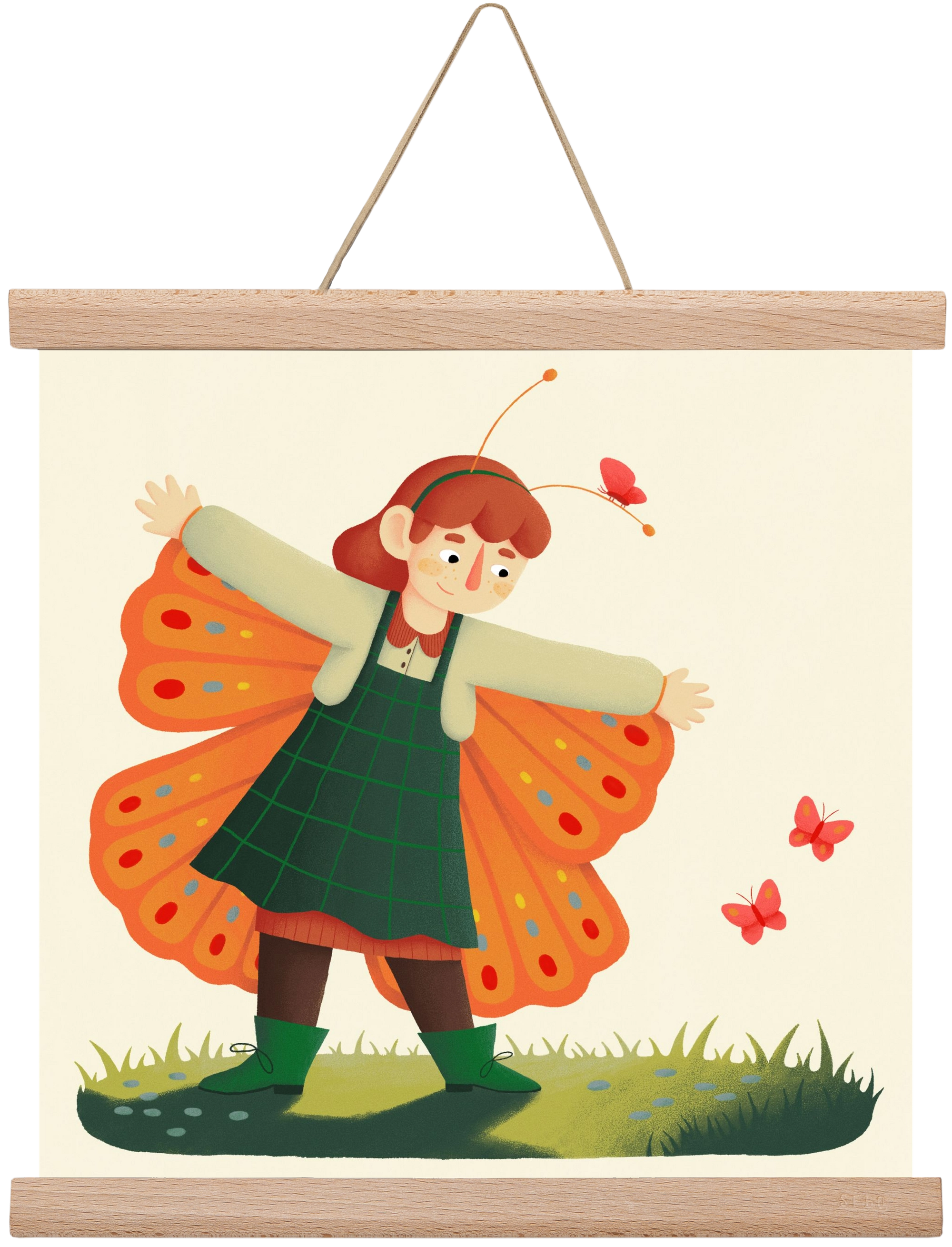 Pillangó, 30x30 cm (30x30 cm), Tölgy akasztó