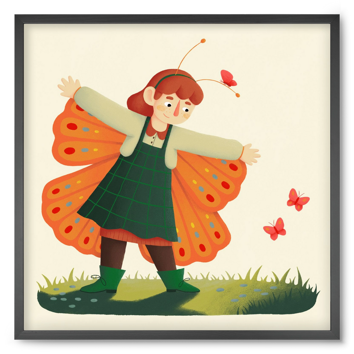 Pillangó, 50x50 cm (50x50 cm), Fekete keret