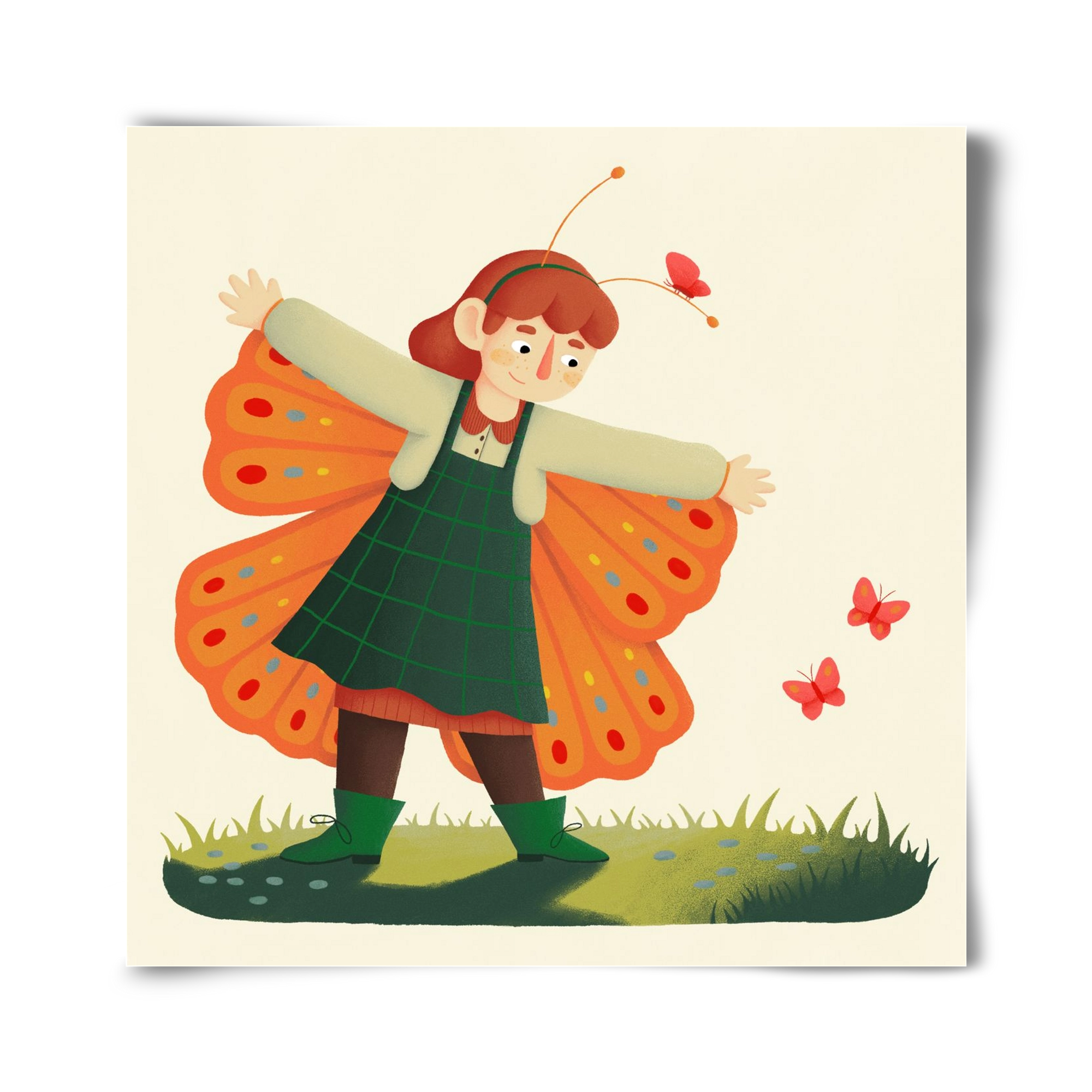 Pillangó, 40x40 cm, Keret nélkül