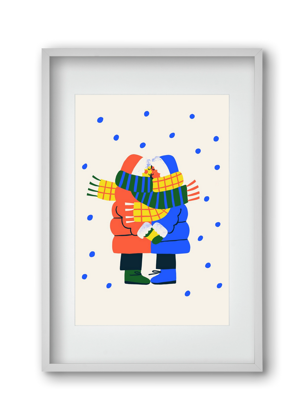 Winter Love, 30x45 cm (20x30 cm), Fehér keret, paszpartuval