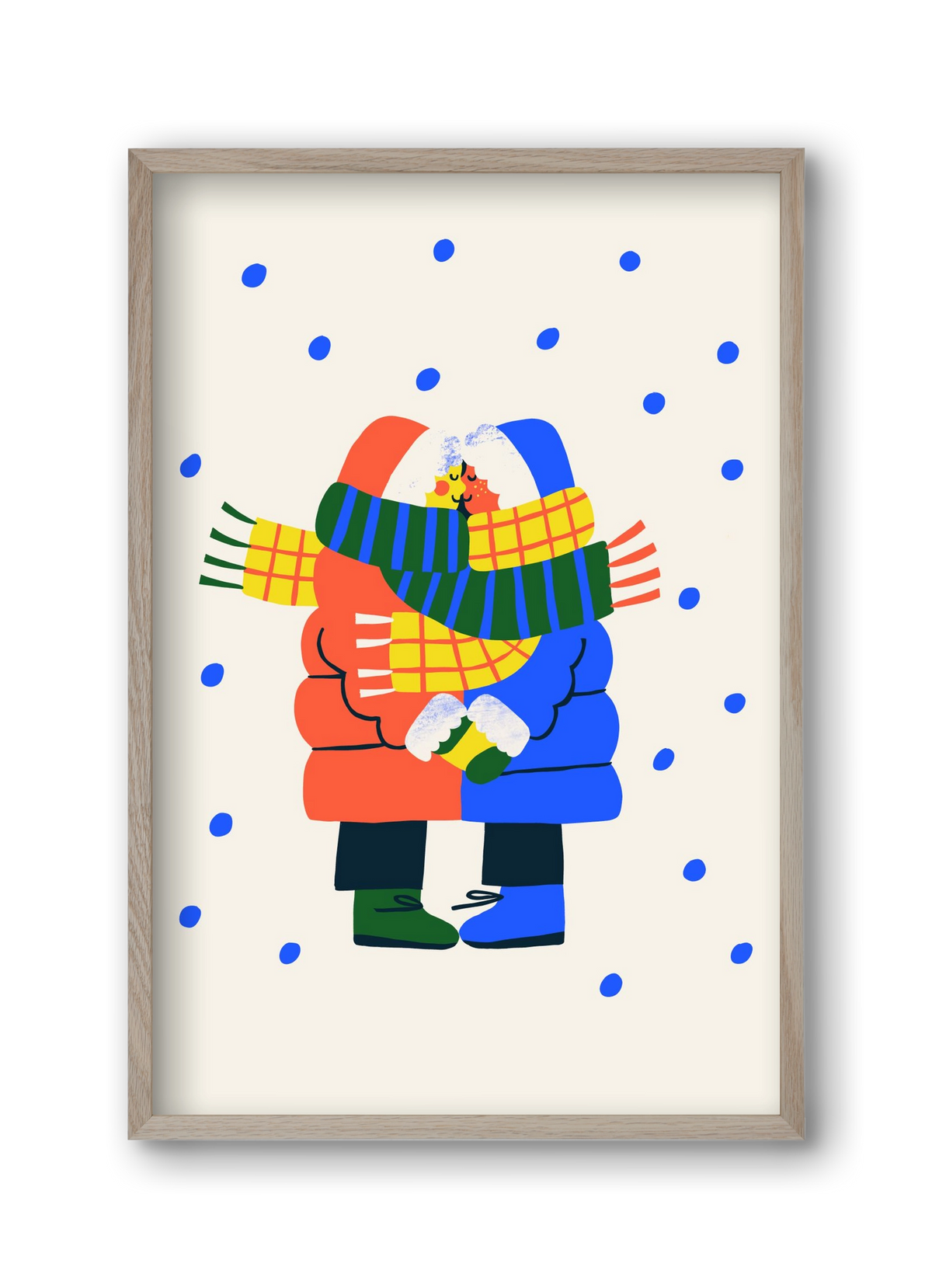 Winter Love, 30x45 cm (30x45 cm), Tölgy keret