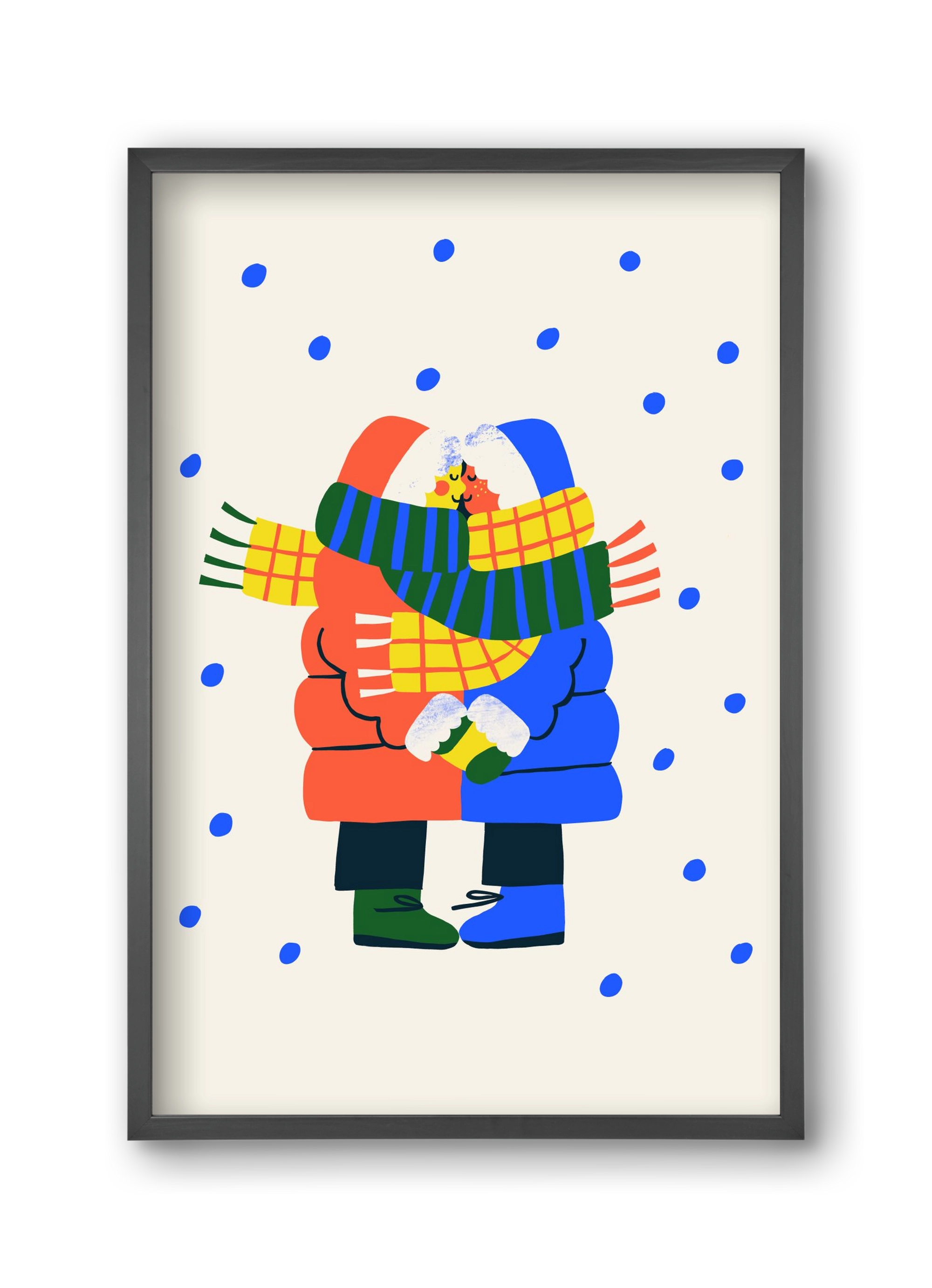 Winter Love, 30x45 cm (30x45 cm), Fekete keret