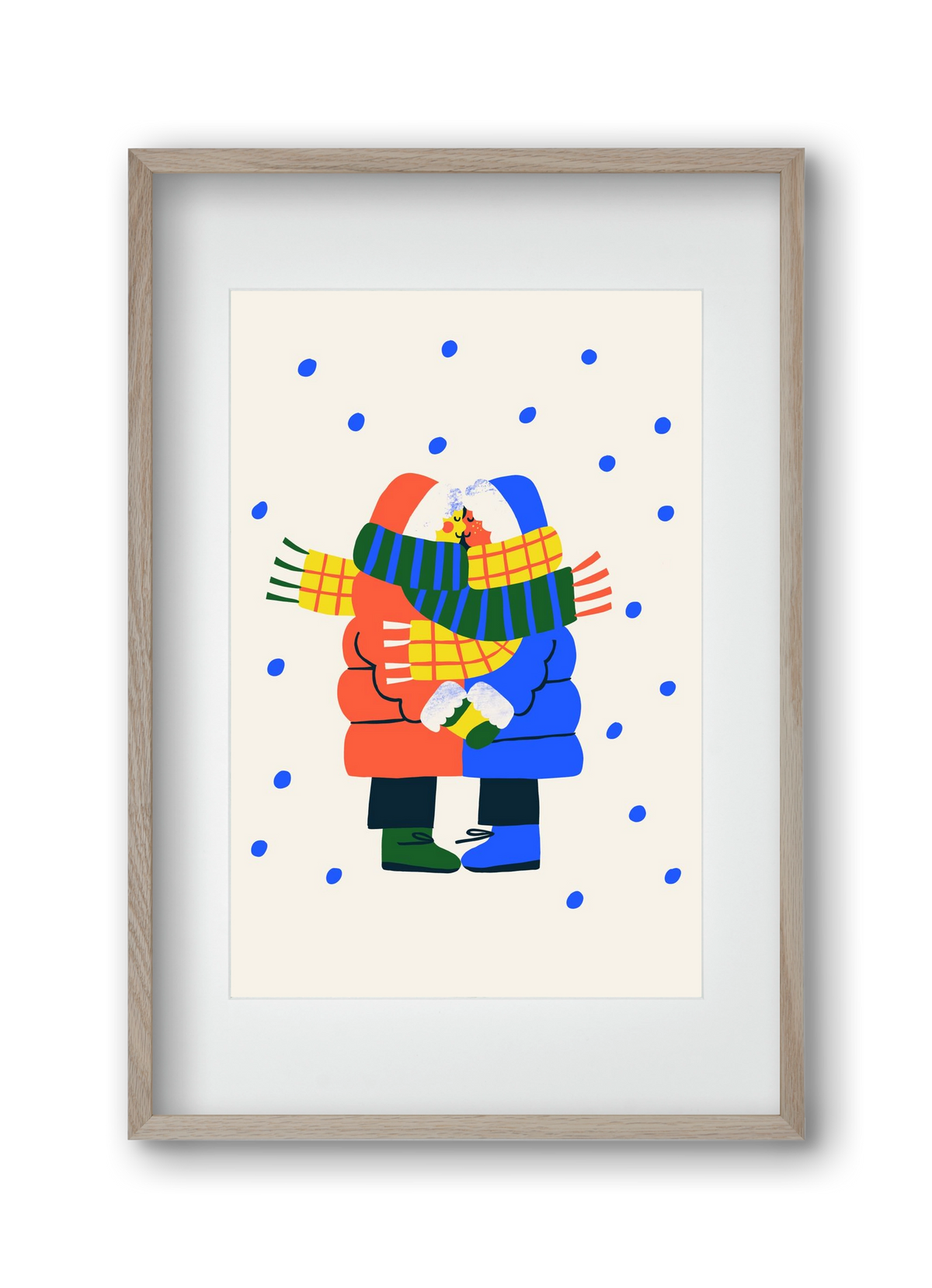 Winter Love, 30x45 cm (20x30 cm), Tölgy keret, paszpartuval