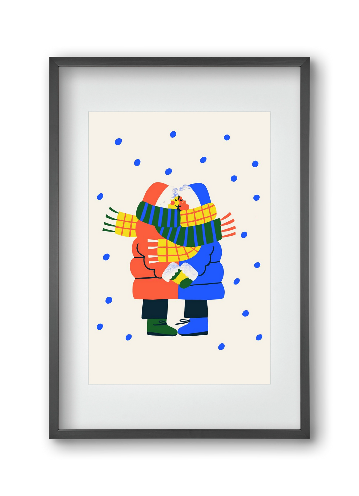 Winter Love, 30x45 cm (20x30 cm), Fekete keret, paszpartuval